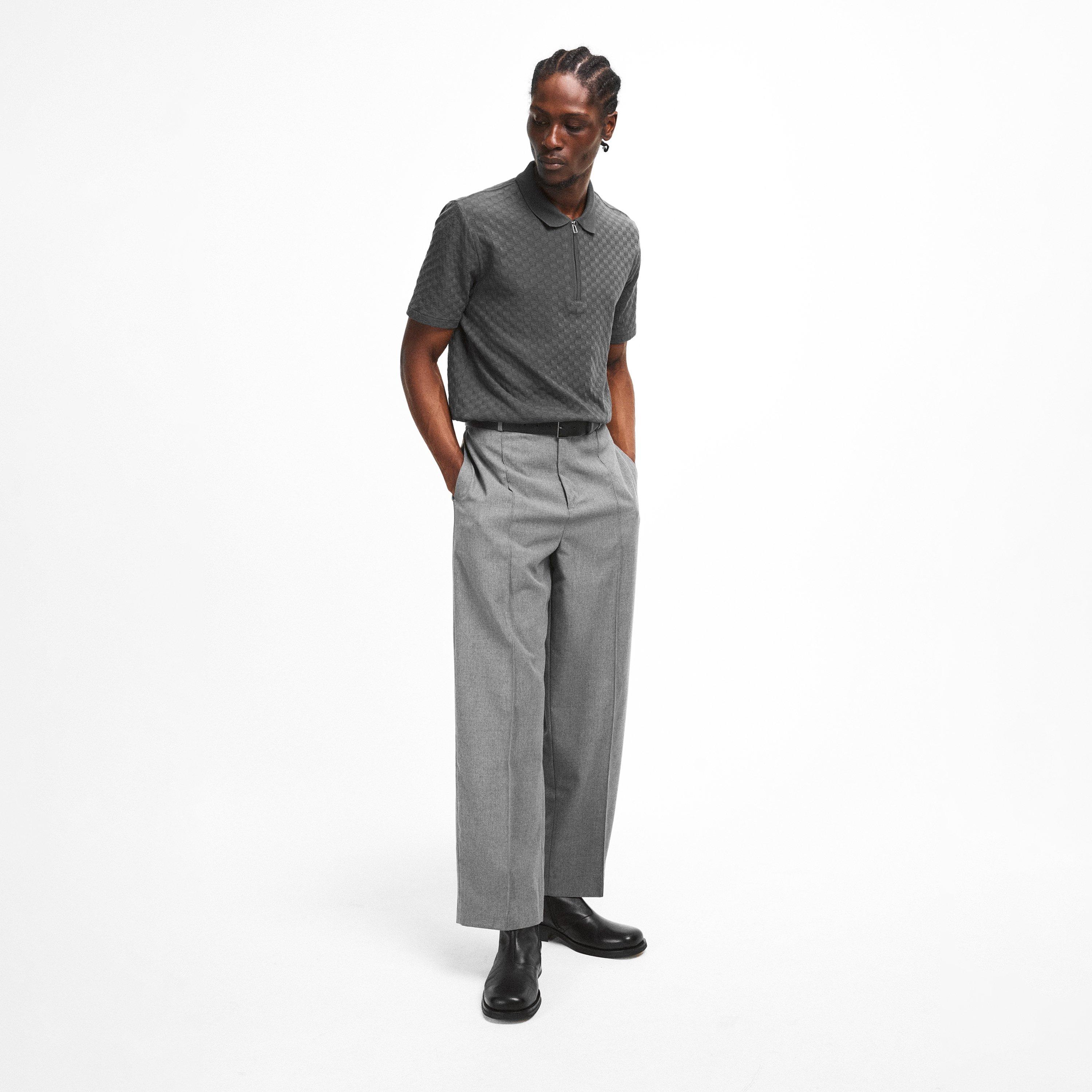 Grey 76 - PS Paul Smith - Men's Zipped Waffle Short Sleeve Polo Shirt - 7