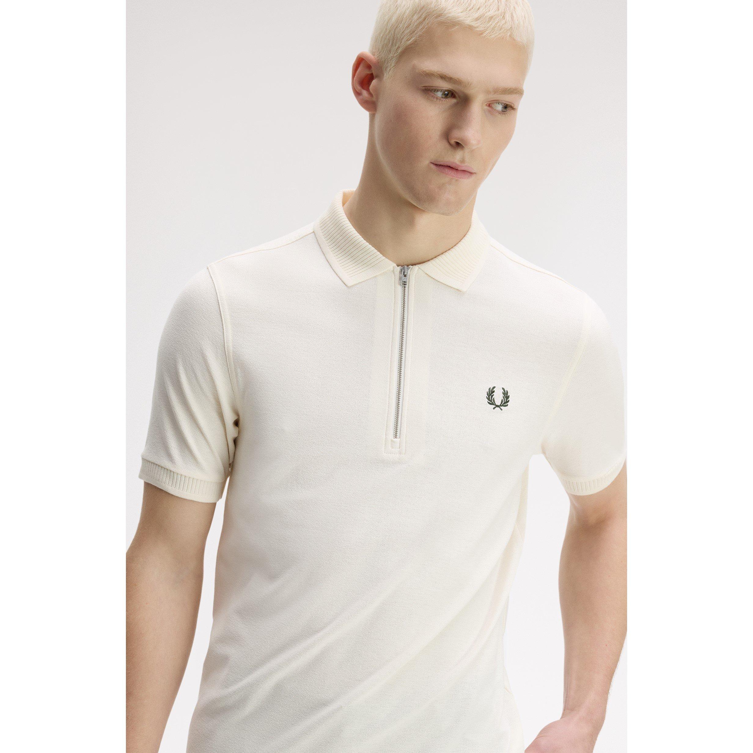 Ecru 560 - Fred Perry - Fred Crepe Zip Polo Sn71 - 5