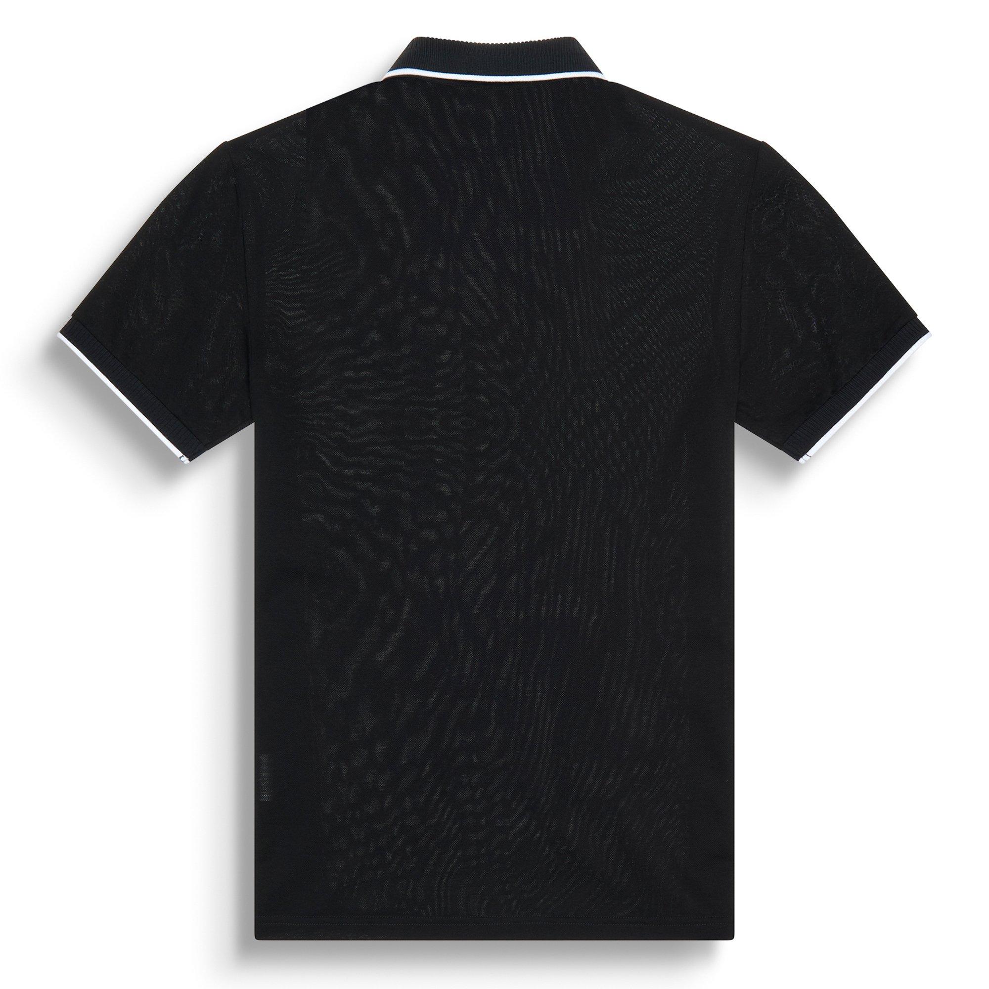 Nero - Antony Morato - REGULAR FIT POLO T-SHIRT IN BLACK COTTON PIQUE WITH LOGO - 4
