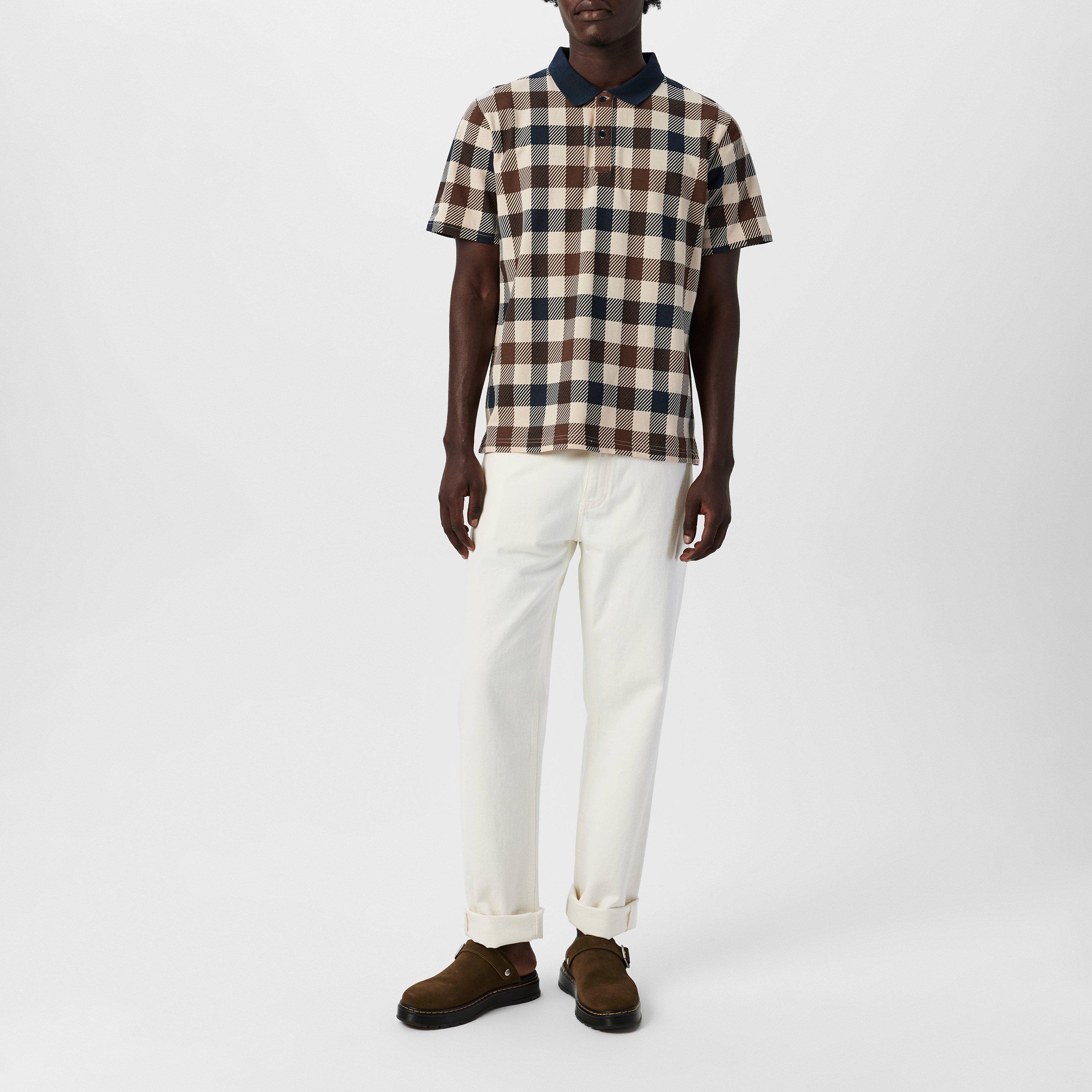 Navy - Aquascutum - Big Check Polo Shirt - 6