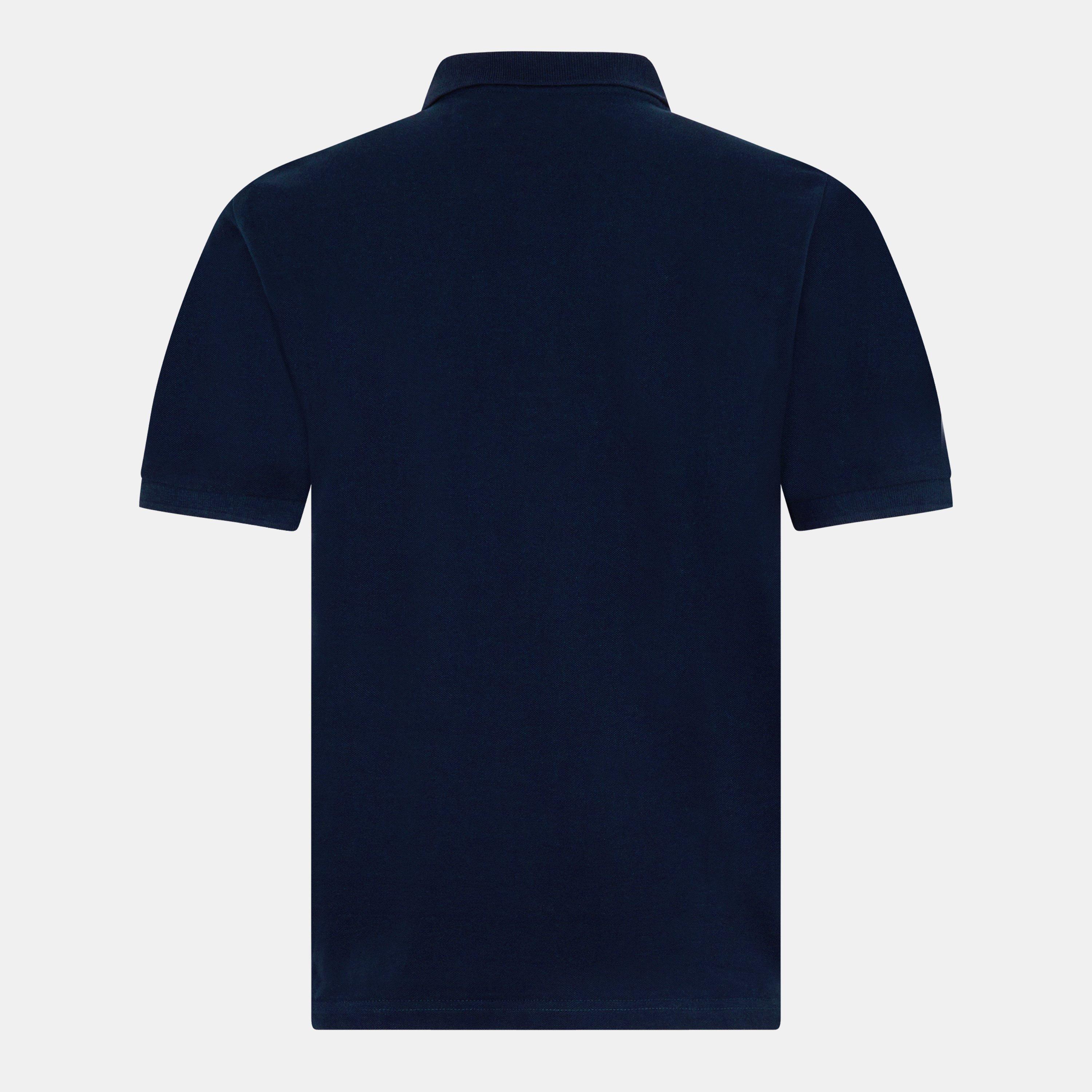 Navy - Aquascutum - Check Stripe Polo Shirt - 2