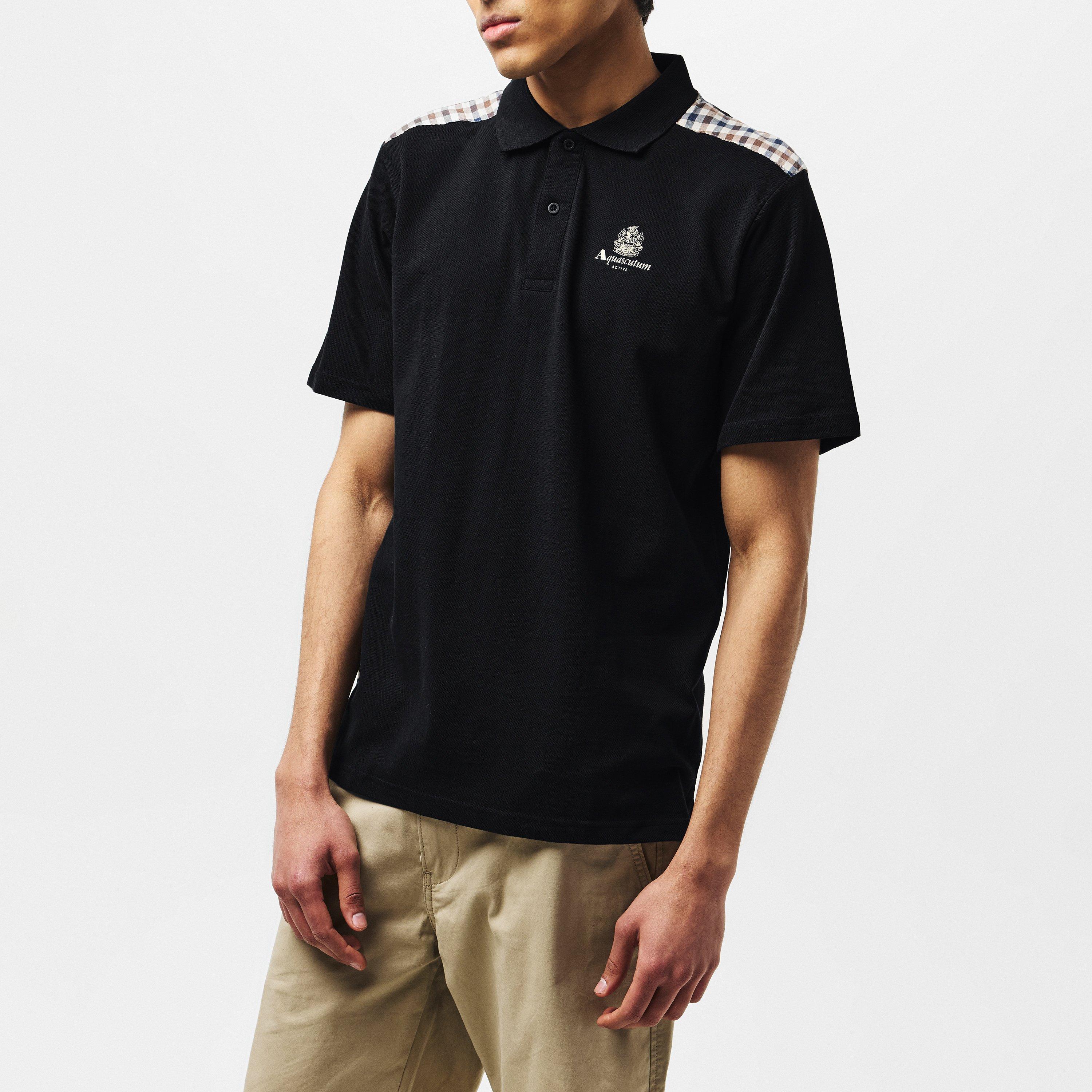 Black - Aquascutum - Men's AquAct Short-Sleeve Polo Shirt - 3