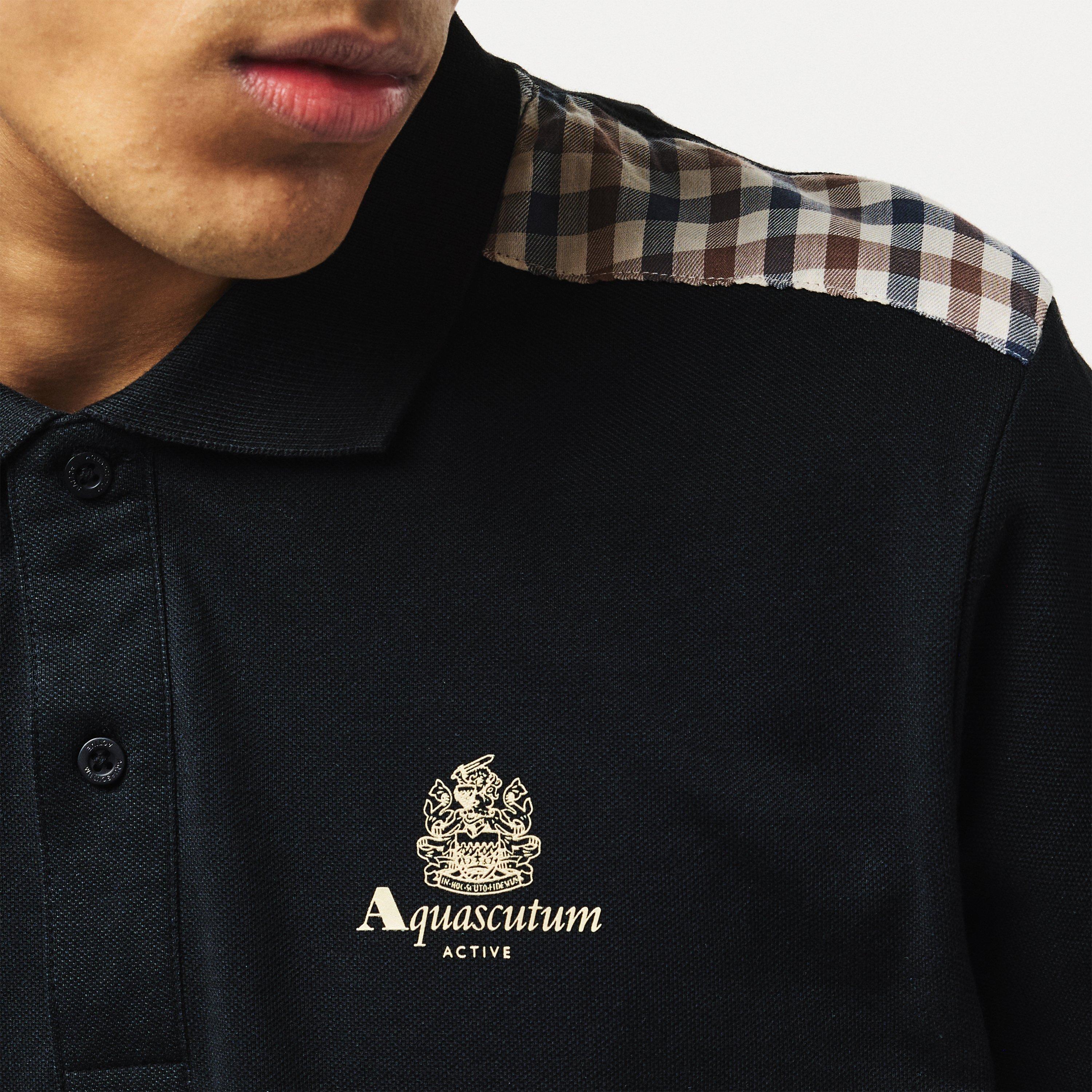 Black - Aquascutum - Men's AquAct Short-Sleeve Polo Shirt - 5