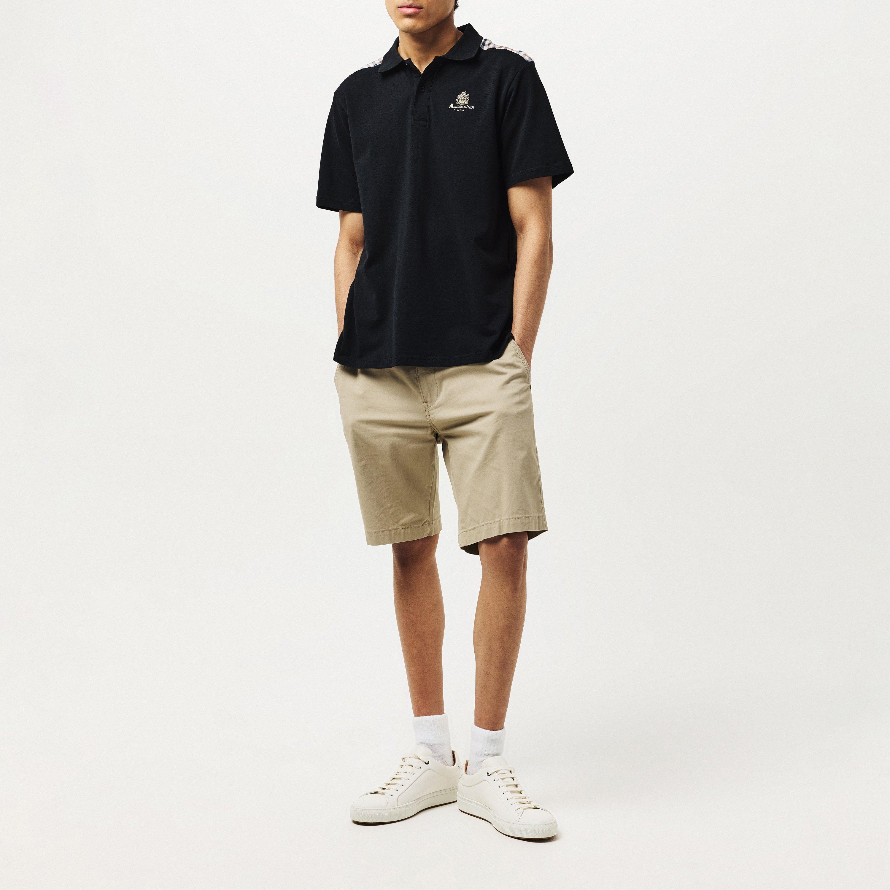 Black - Aquascutum - Men's AquAct Short-Sleeve Polo Shirt - 6