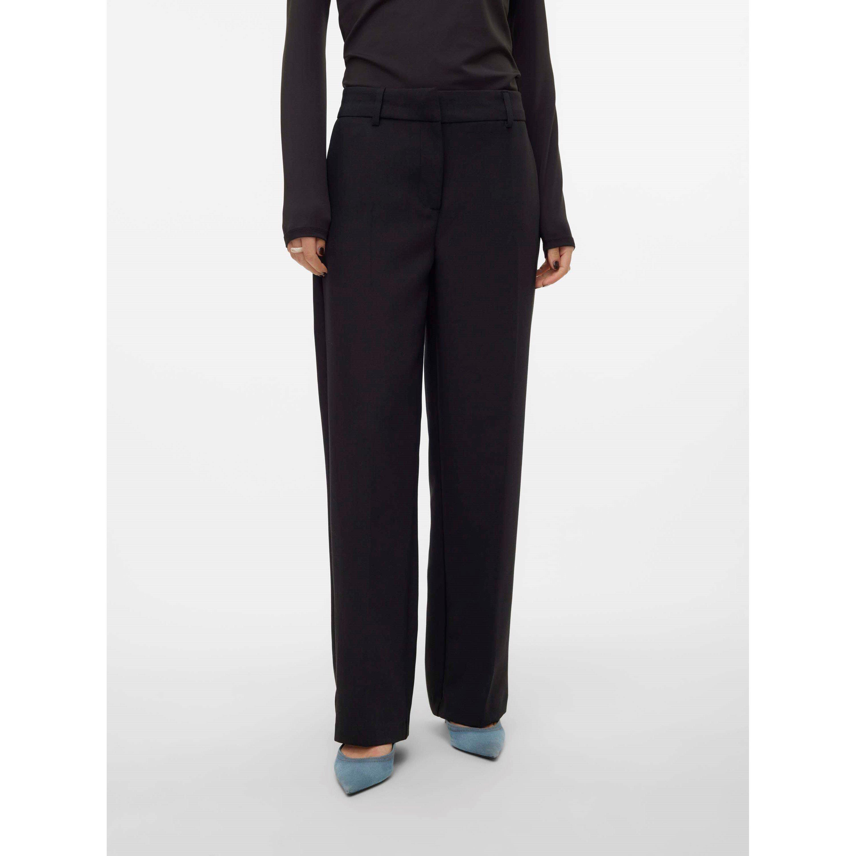 Crna - Vero Moda - Straight Leg Trousers - 3