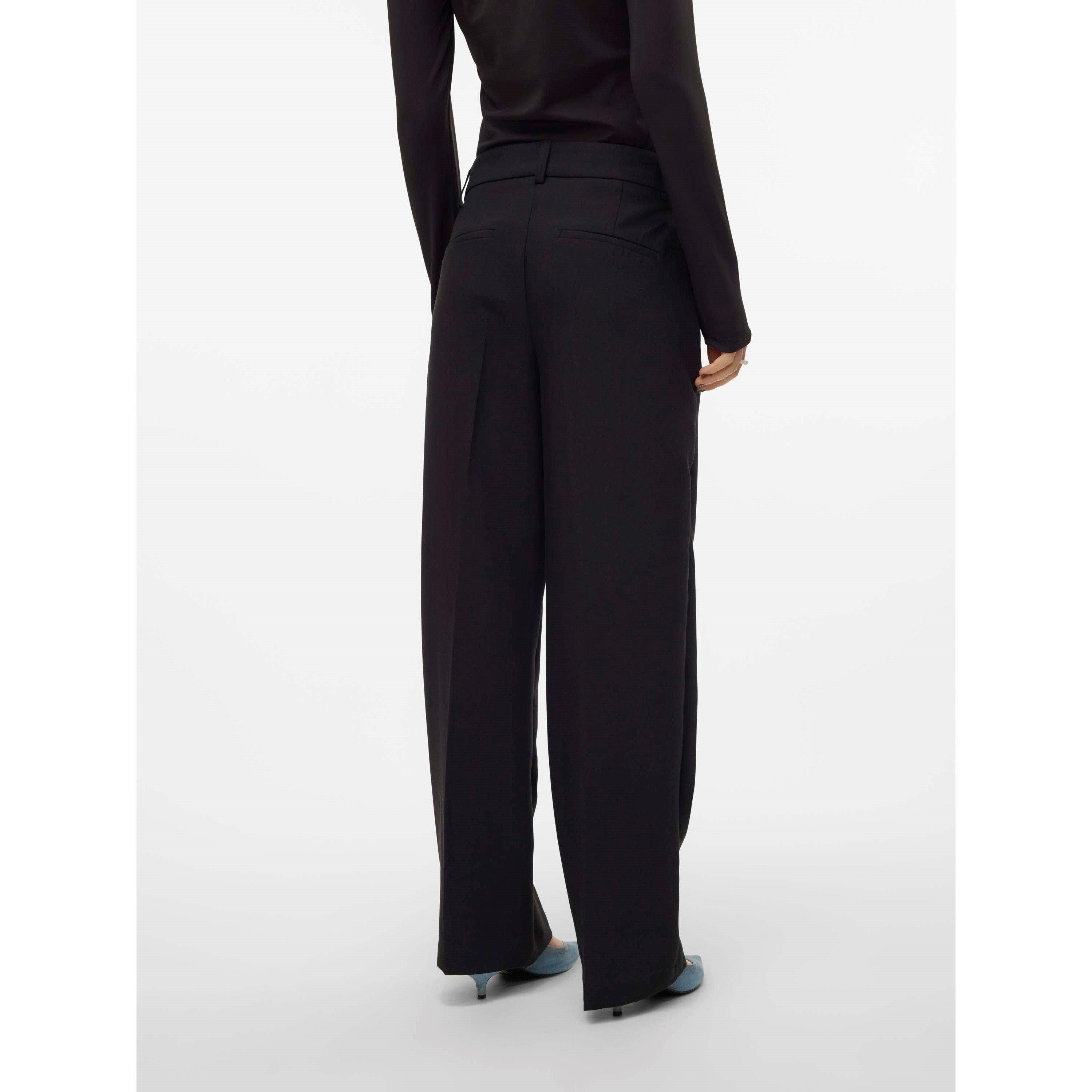 Crna - Vero Moda - Straight Leg Trousers - 4