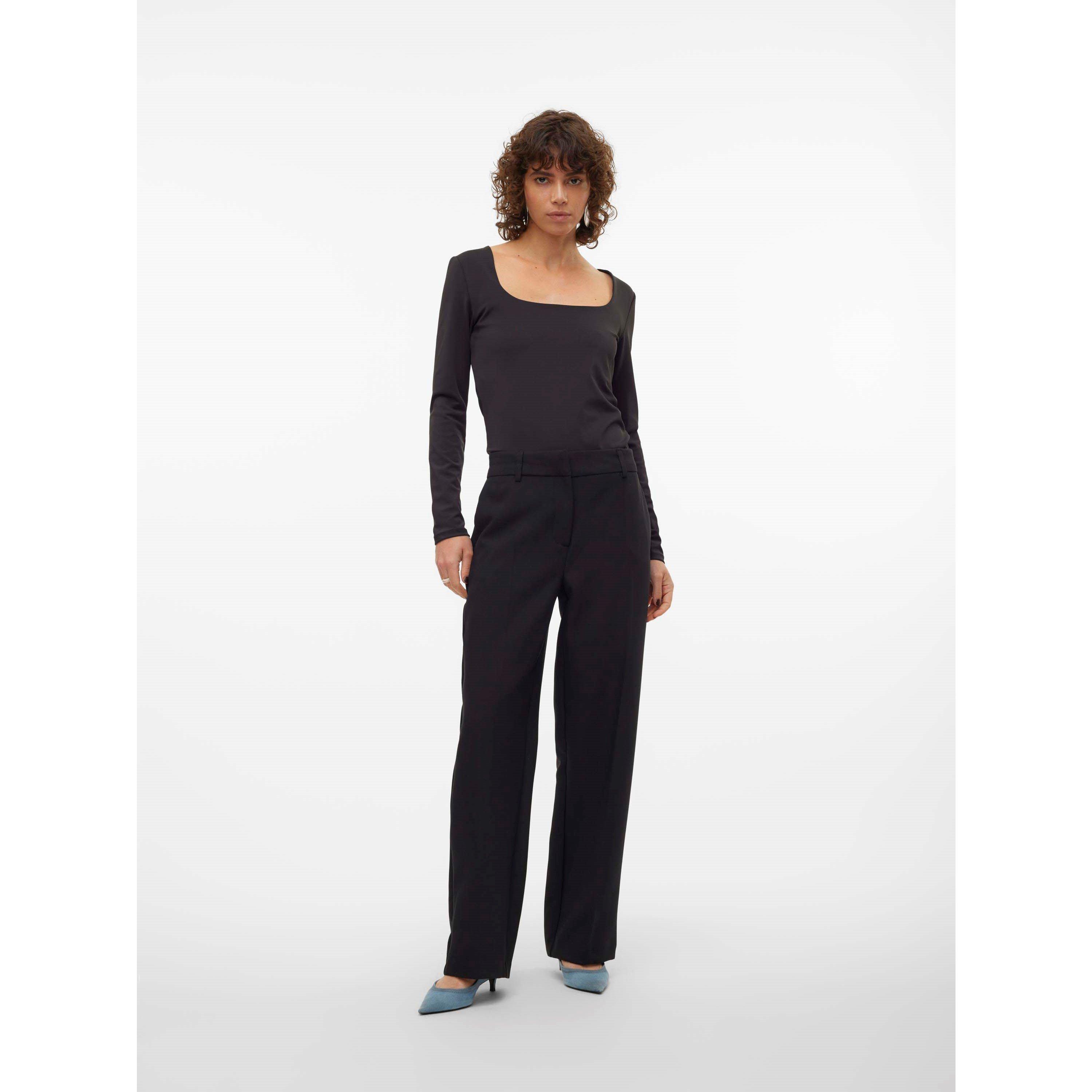 Crna - Vero Moda - Straight Leg Trousers - 6