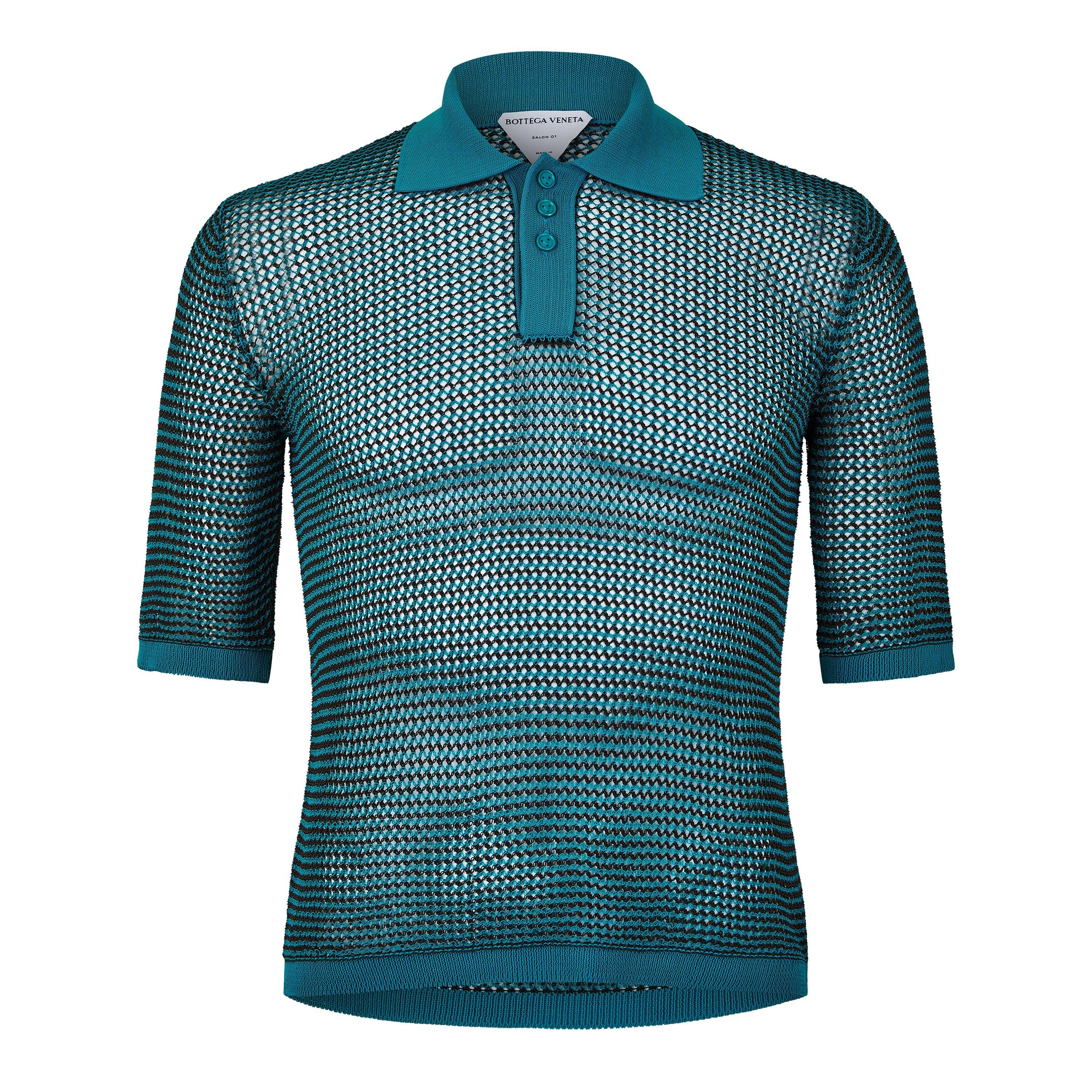 Ebony/Green - Bottega Veneta - Men's Short-Sleeve Polo - 1