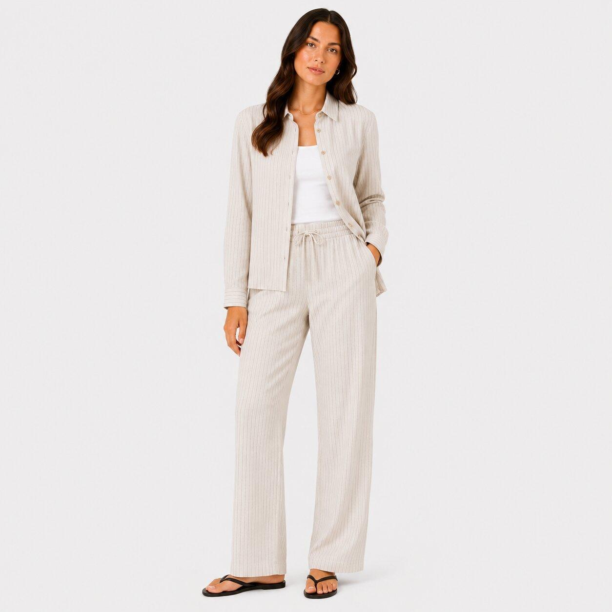 Steen - I Saw It First - Womens Striped Straight Leg Trousers - 1