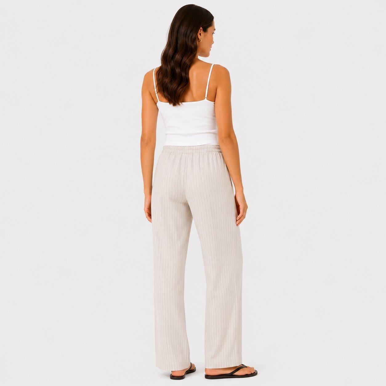 Stone - I Saw It First - Womens Striped Straight Leg Trousers - 3