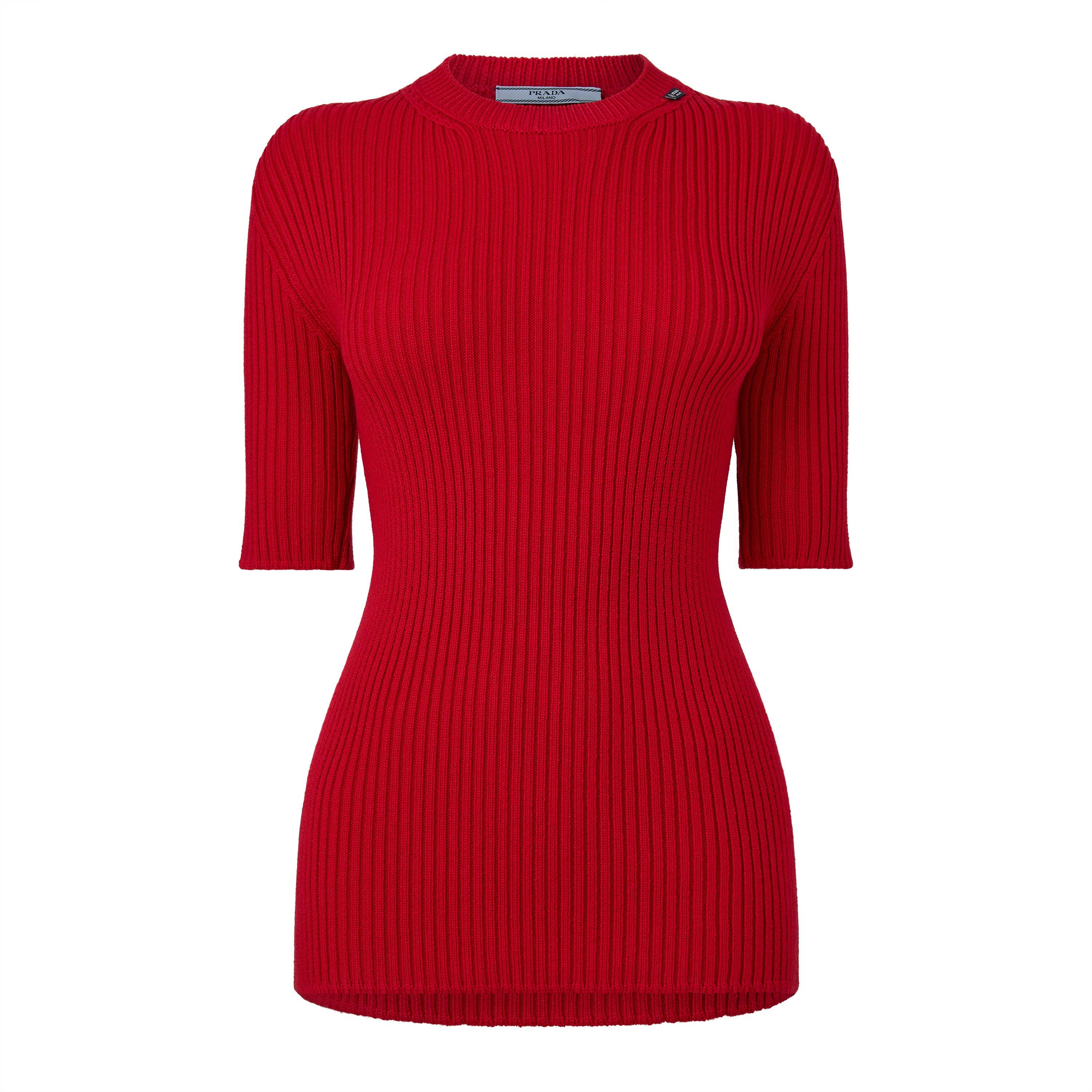Rosso - Prada - Prada Ribbed Top Ld64 - 1