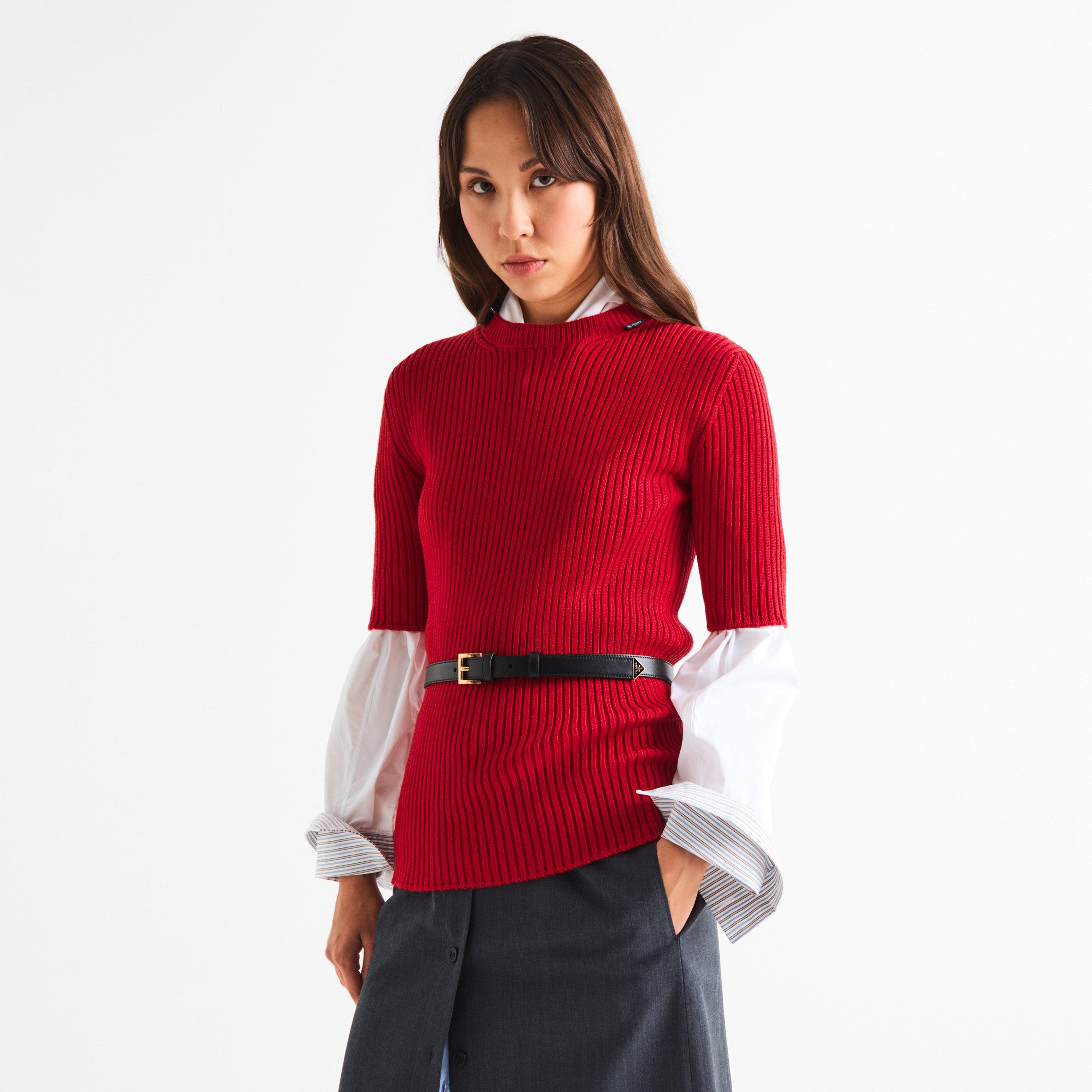Rosso - Prada - Prada Ribbed Top Ld64 - 3