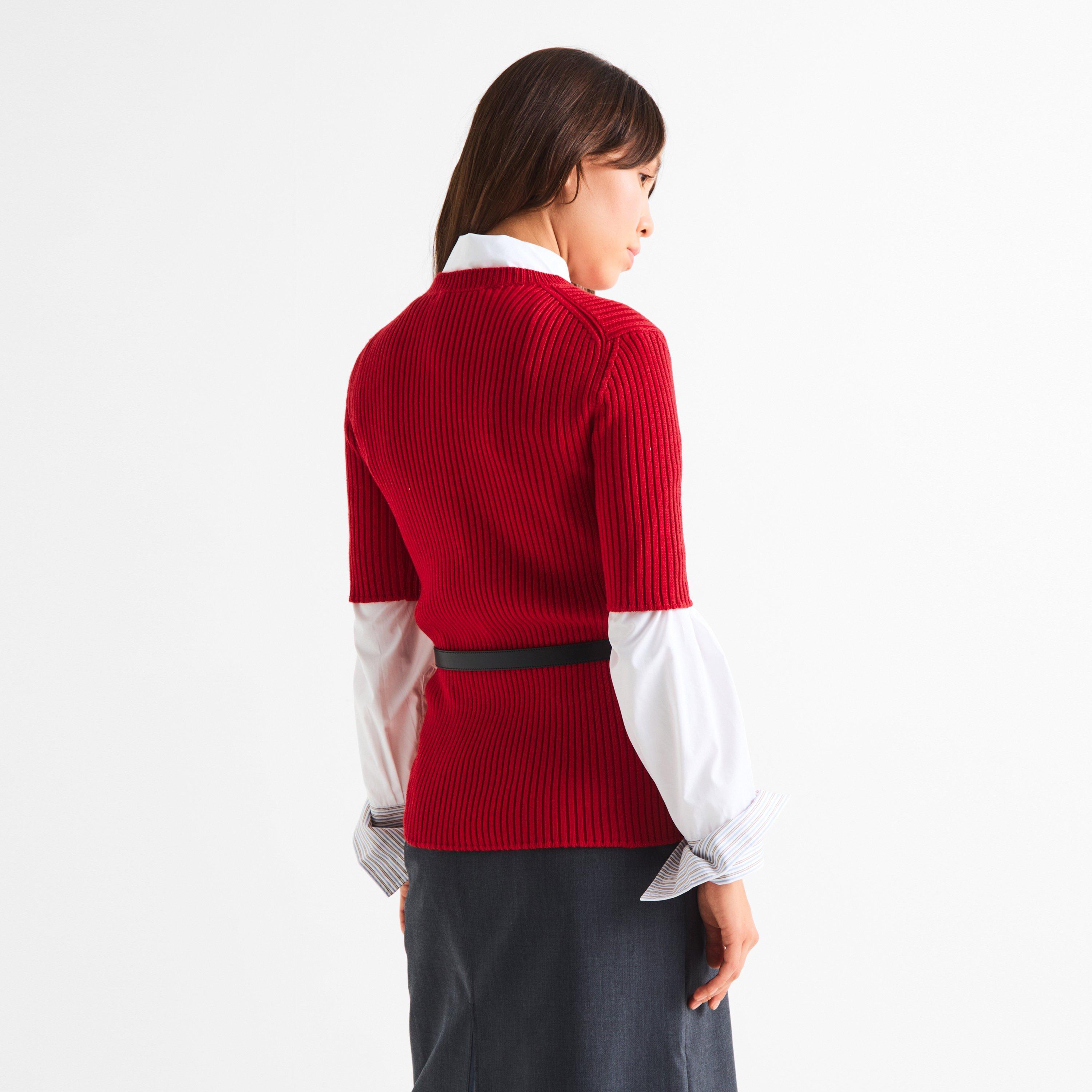 Rosso - Prada - Prada Ribbed Top Ld64 - 4