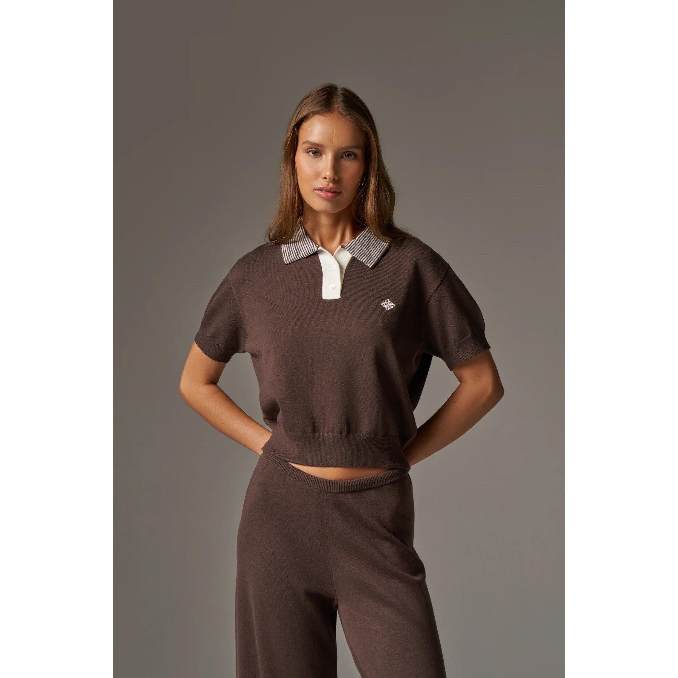 Chocolate - The Couture Club - Women's Short-Sleeve Polo Shirt - 3