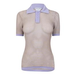 Bottega Veneta BV Mesh Knit Polo Ld99