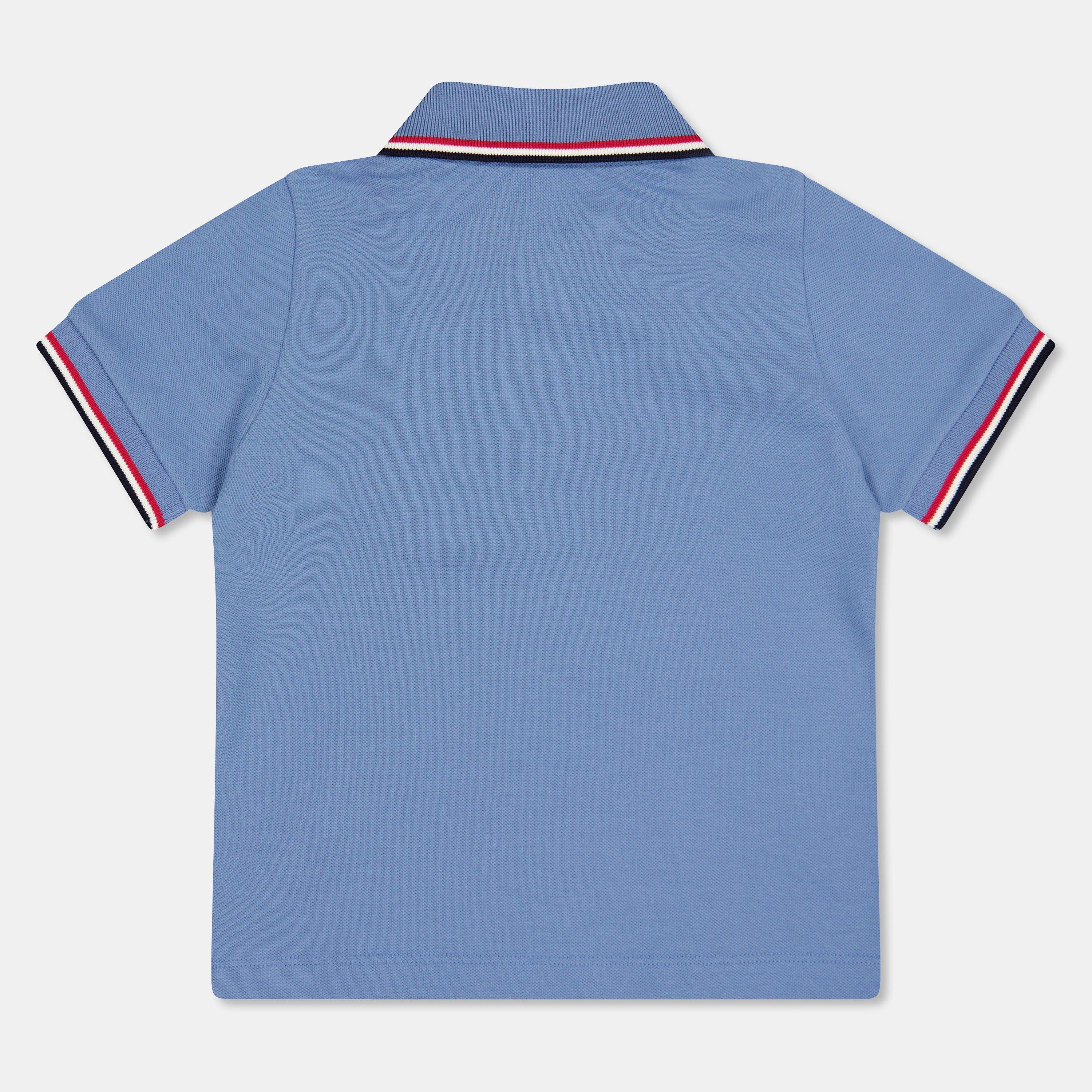Light Blue 714 - Moncler - Kids' Boys Short Sleeve Polo Shirt - 2