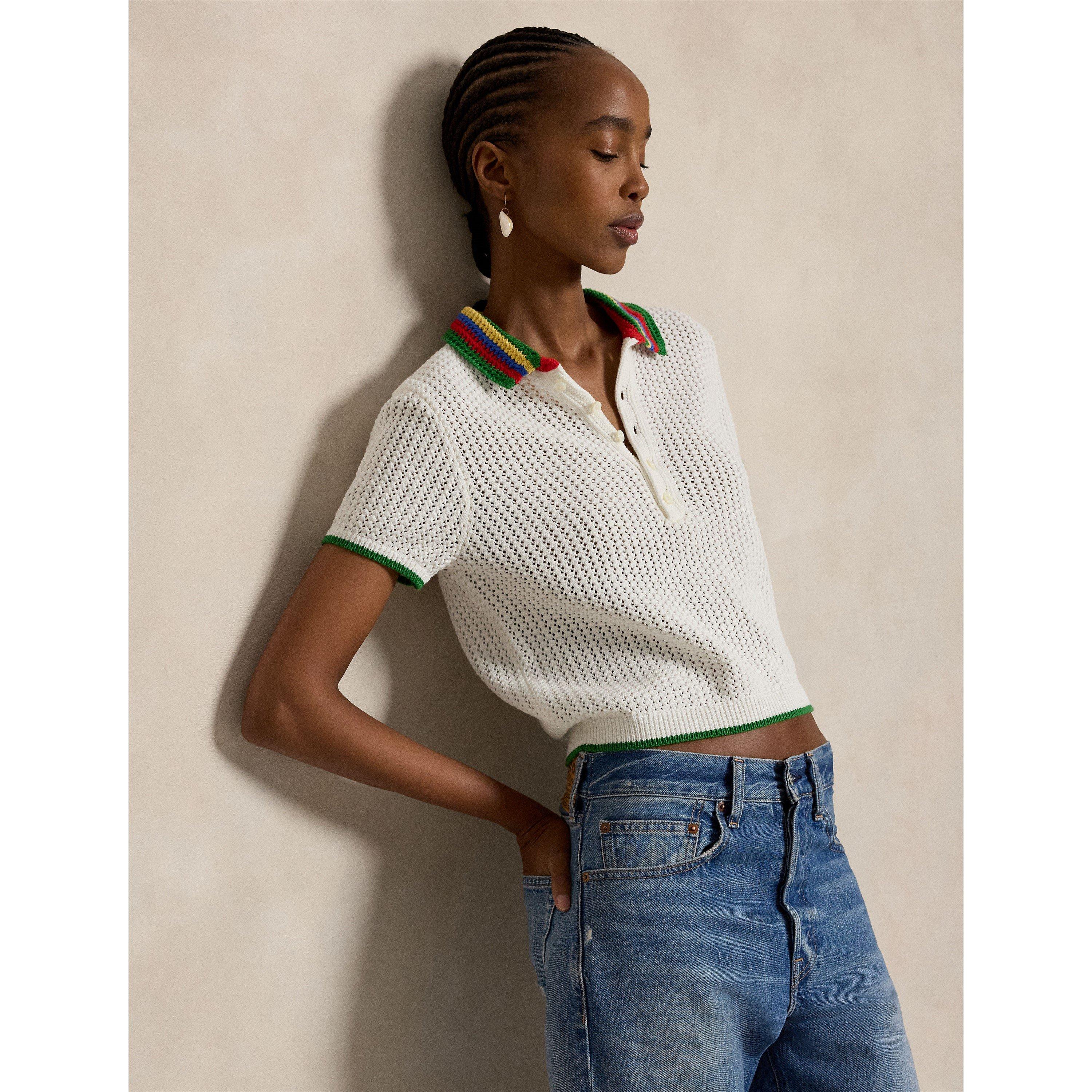 WHITE MULTI - Polo Ralph Lauren - Women's Short Sleeve Shirt - 3