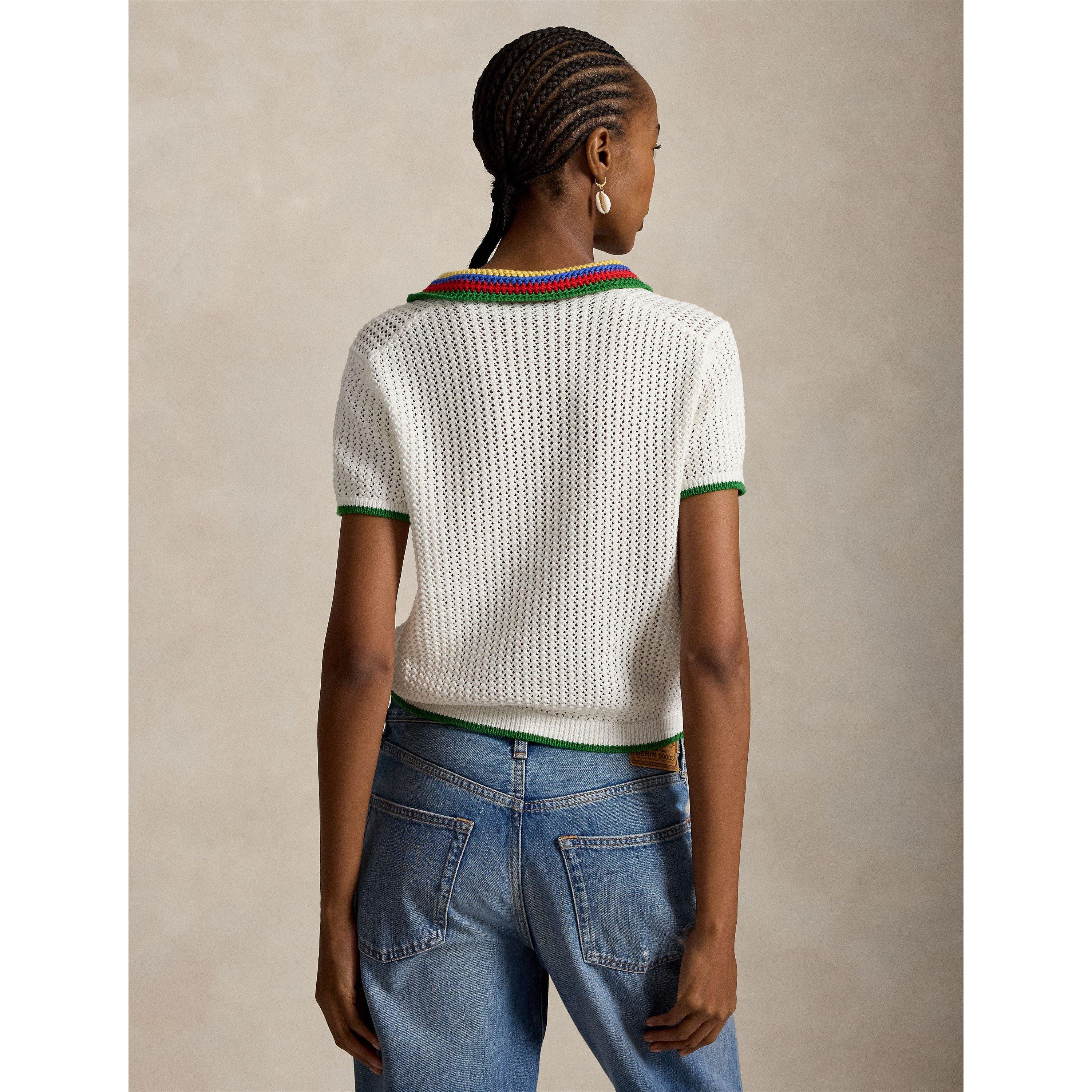 WHITE MULTI - Polo Ralph Lauren - Women's Short Sleeve Shirt - 4