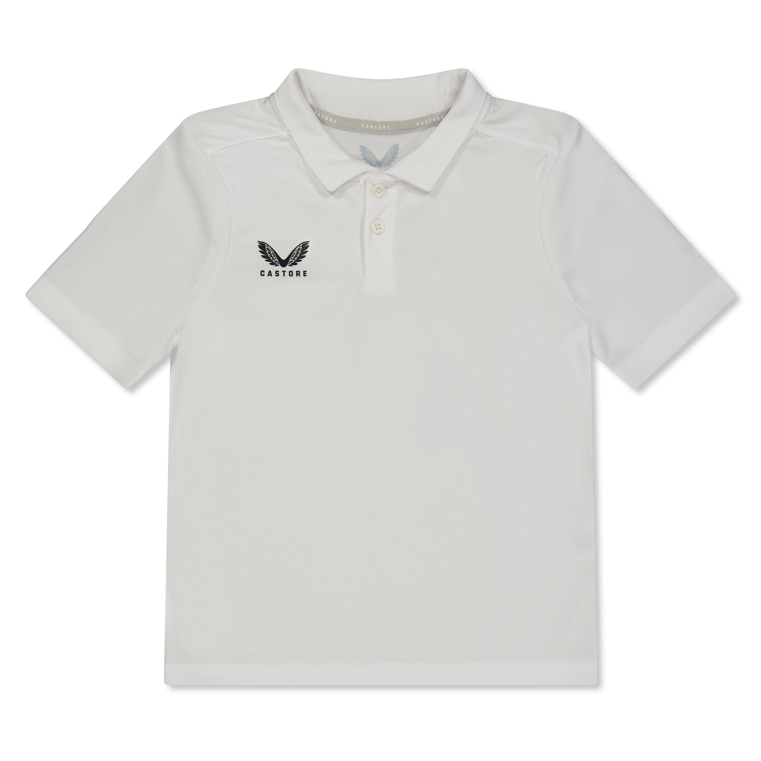 Castore  Kids ' Short Sleeve Polo Shirt - Brill White - 9-10 (M)