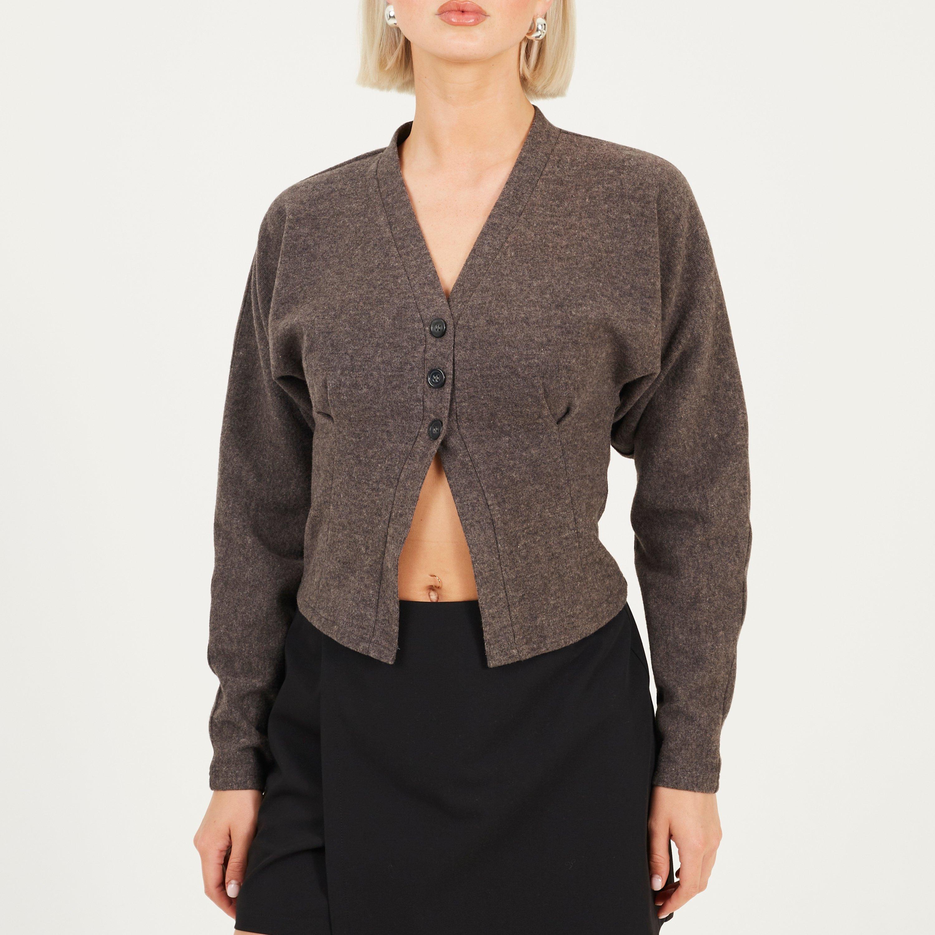 Cinzento - Brave Soul - Brave Soul Ladies Long Sleeve Button Down Top - 1