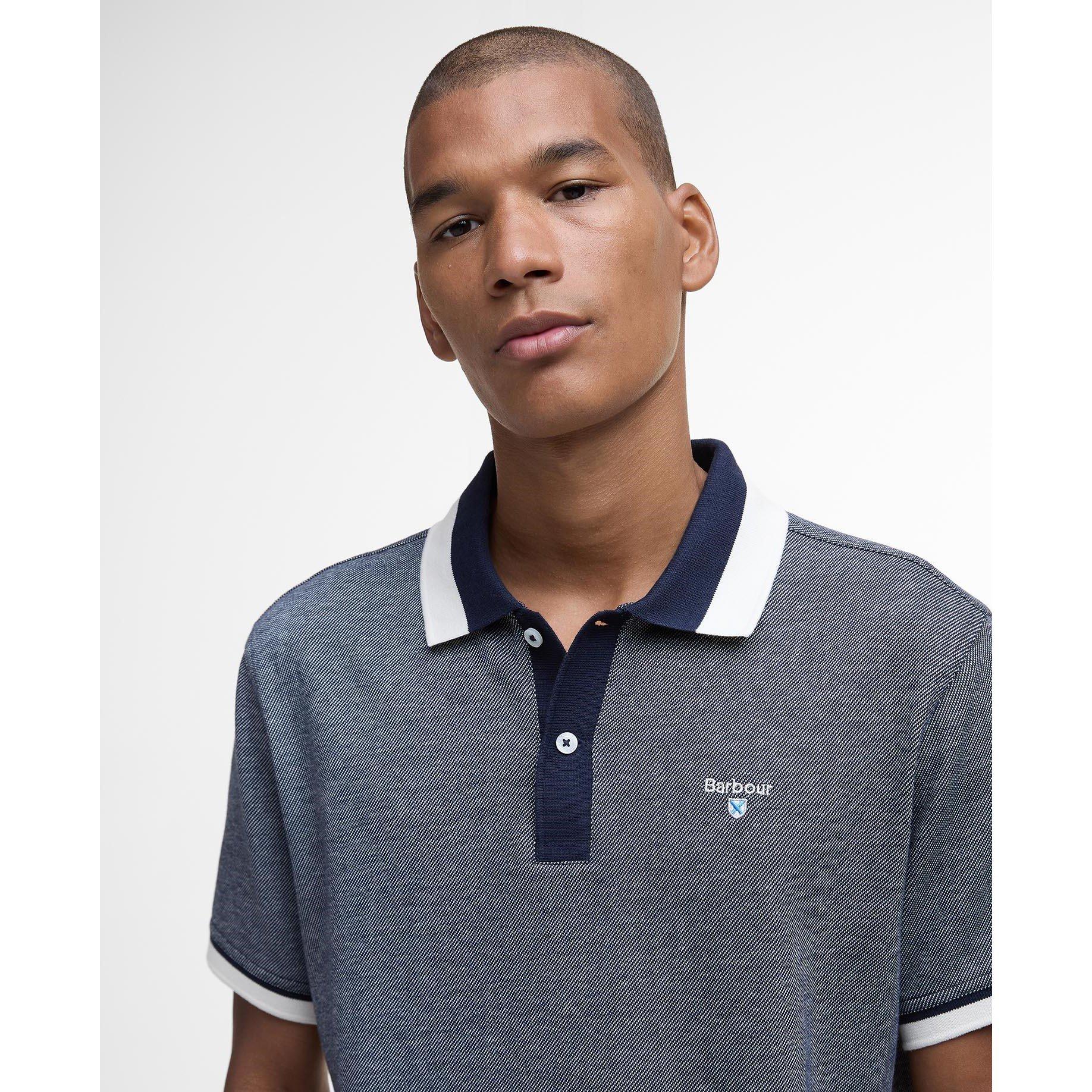 Navy NY91 - Barbour - Men's B.Li Helwith Short Sleeve Polo Shirt - 3