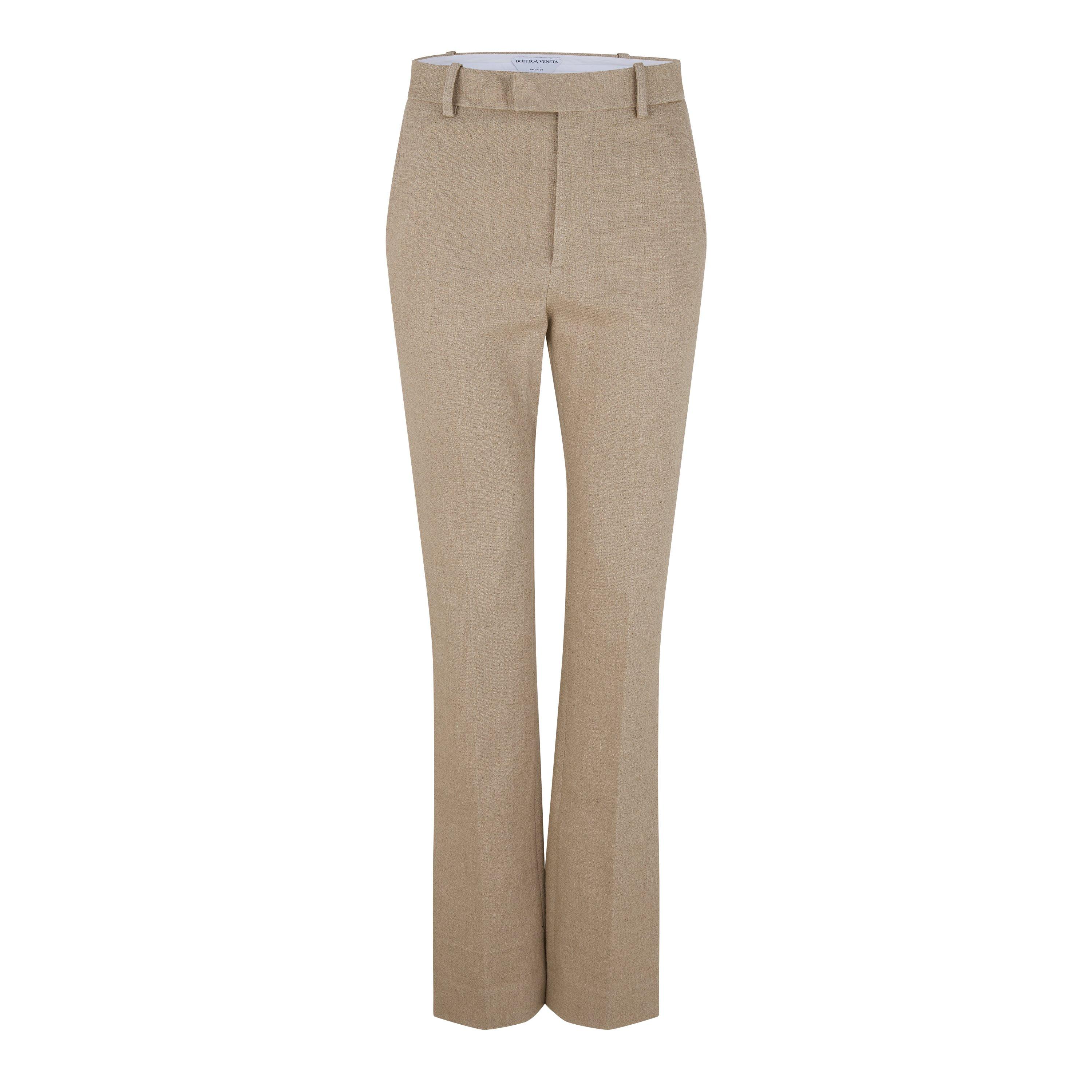Bottega Veneta Women's Straight Trousers - Natural - Size 6 (38)