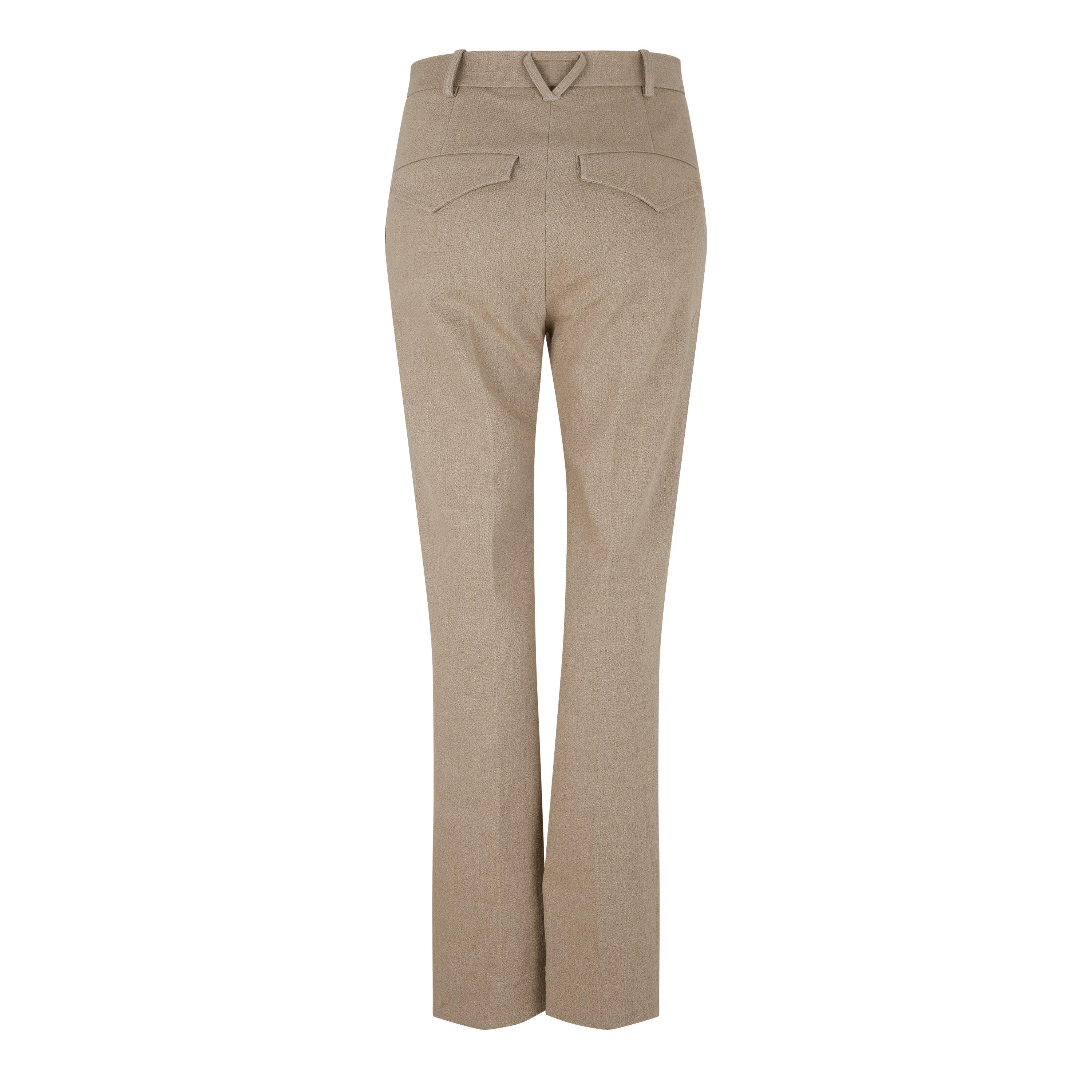 Natural - Bottega Veneta - Women's Straight Trousers - 2