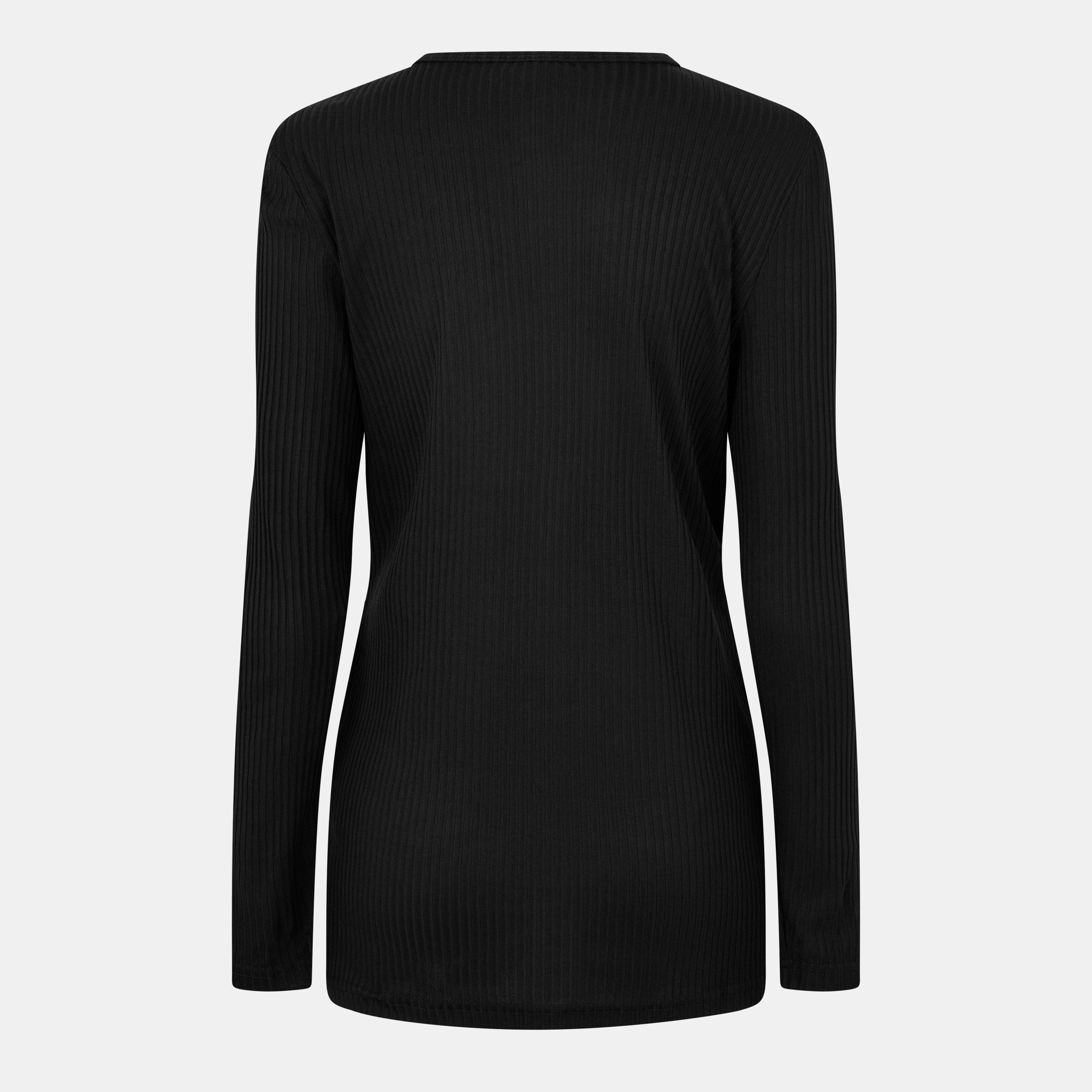 Black - Mamalicious - Mama Mat Long-Sleeve Blouse - 2