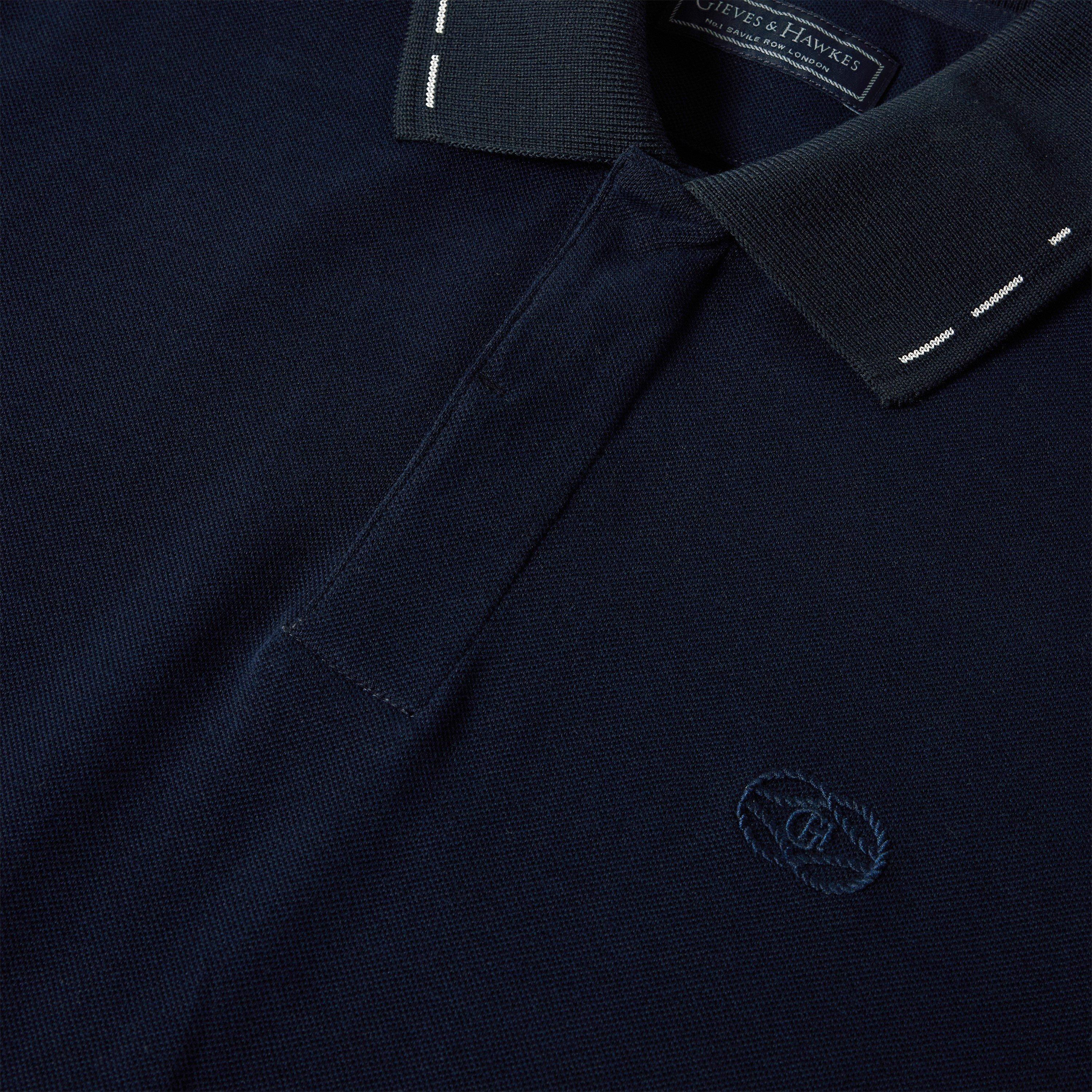 Navy - Gieves and Hawkes - Men's Short Sleeve Polo Shirt - 5