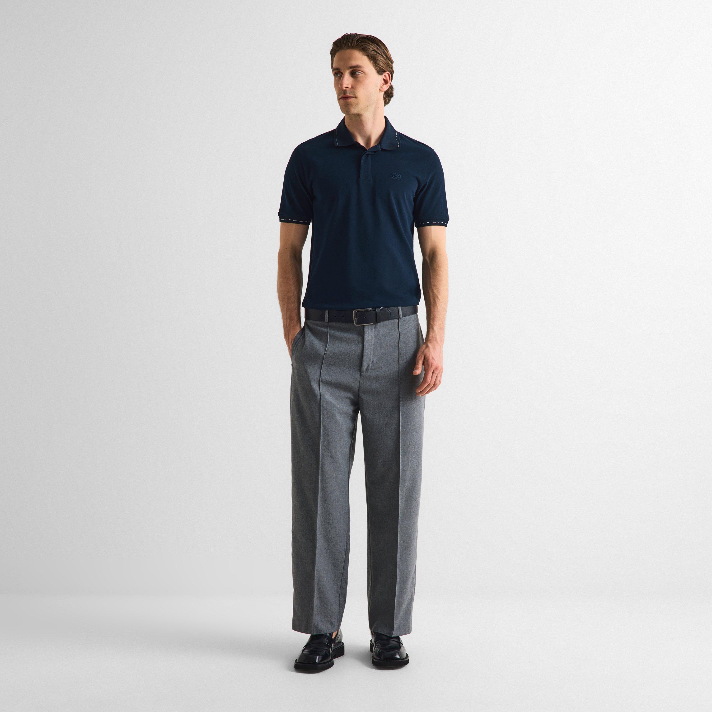 Navy - Gieves and Hawkes - Men's Short Sleeve Polo Shirt - 6