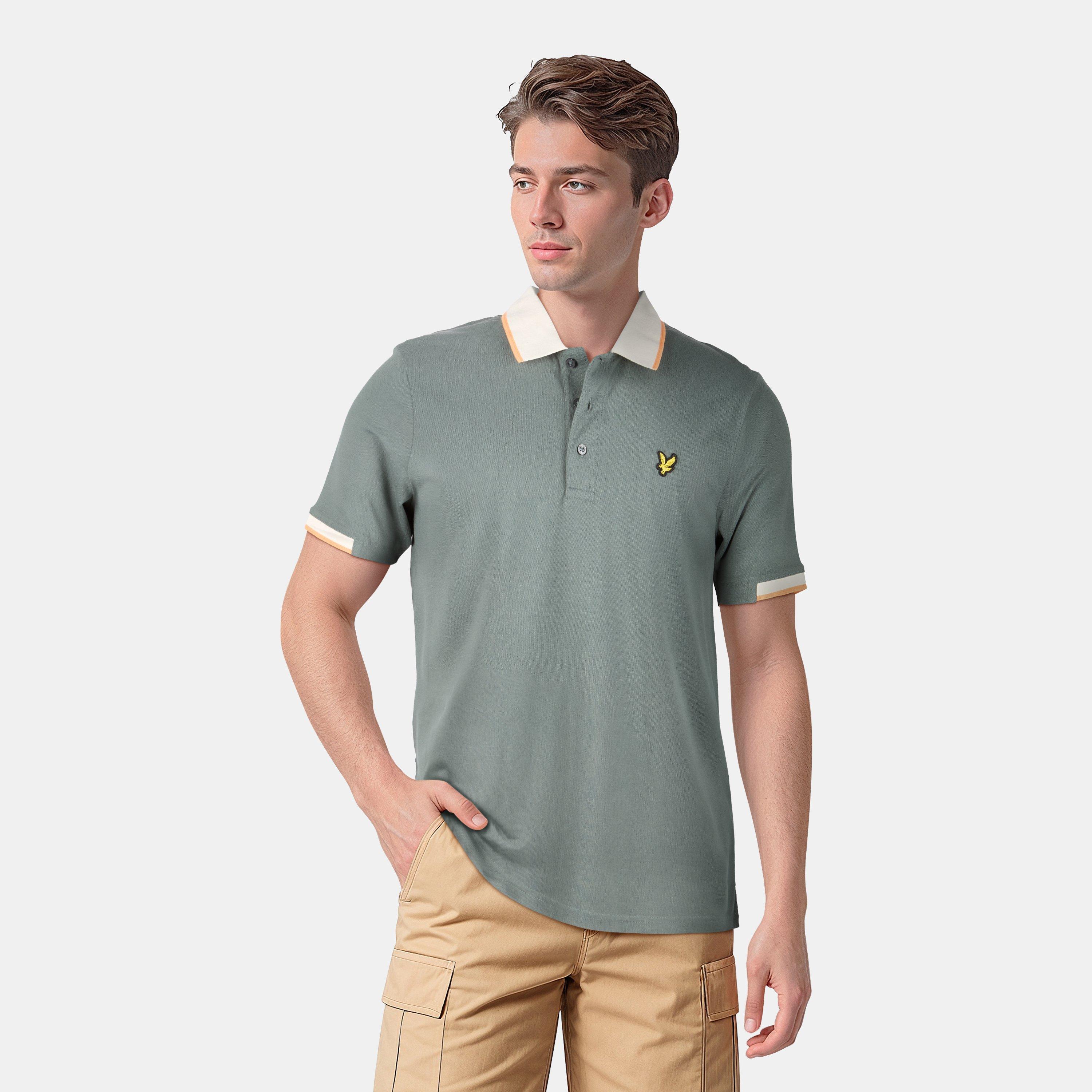 Grøn Mercurial - Lyle and Scott - Men's Retro Half Tipped Short-Sleeve Polo Shirt - 3