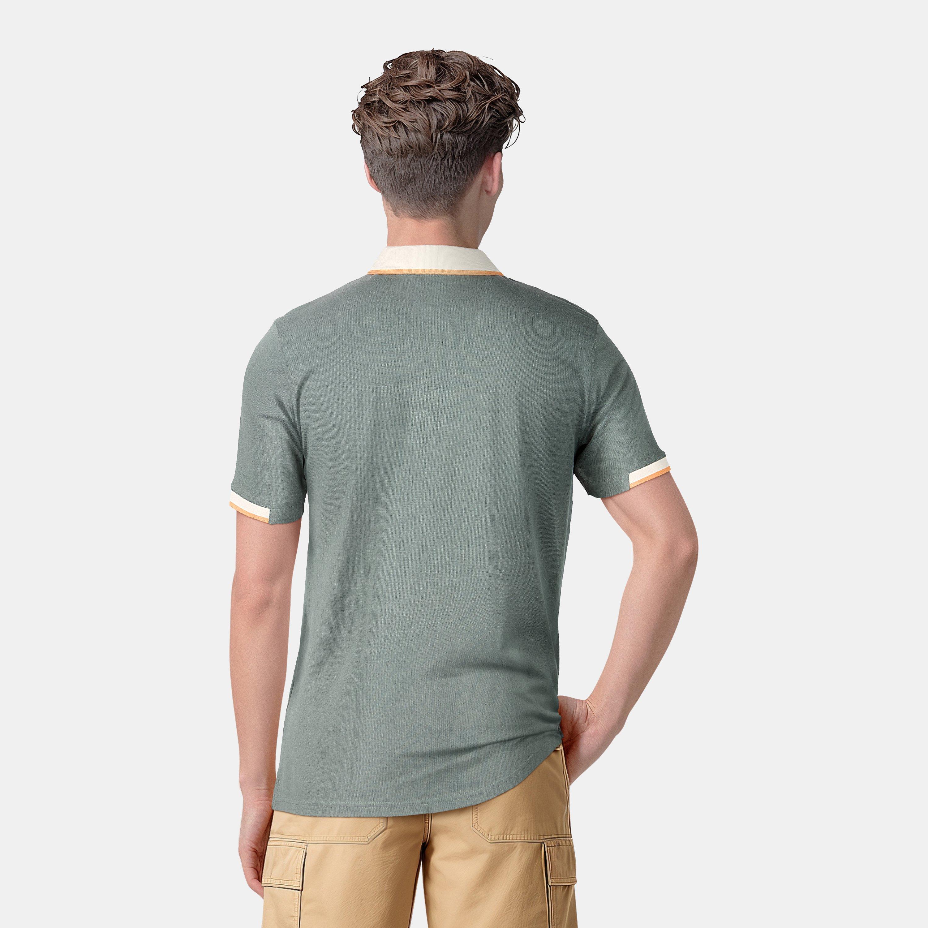 Grøn Mercurial - Lyle and Scott - Men's Retro Half Tipped Short-Sleeve Polo Shirt - 4