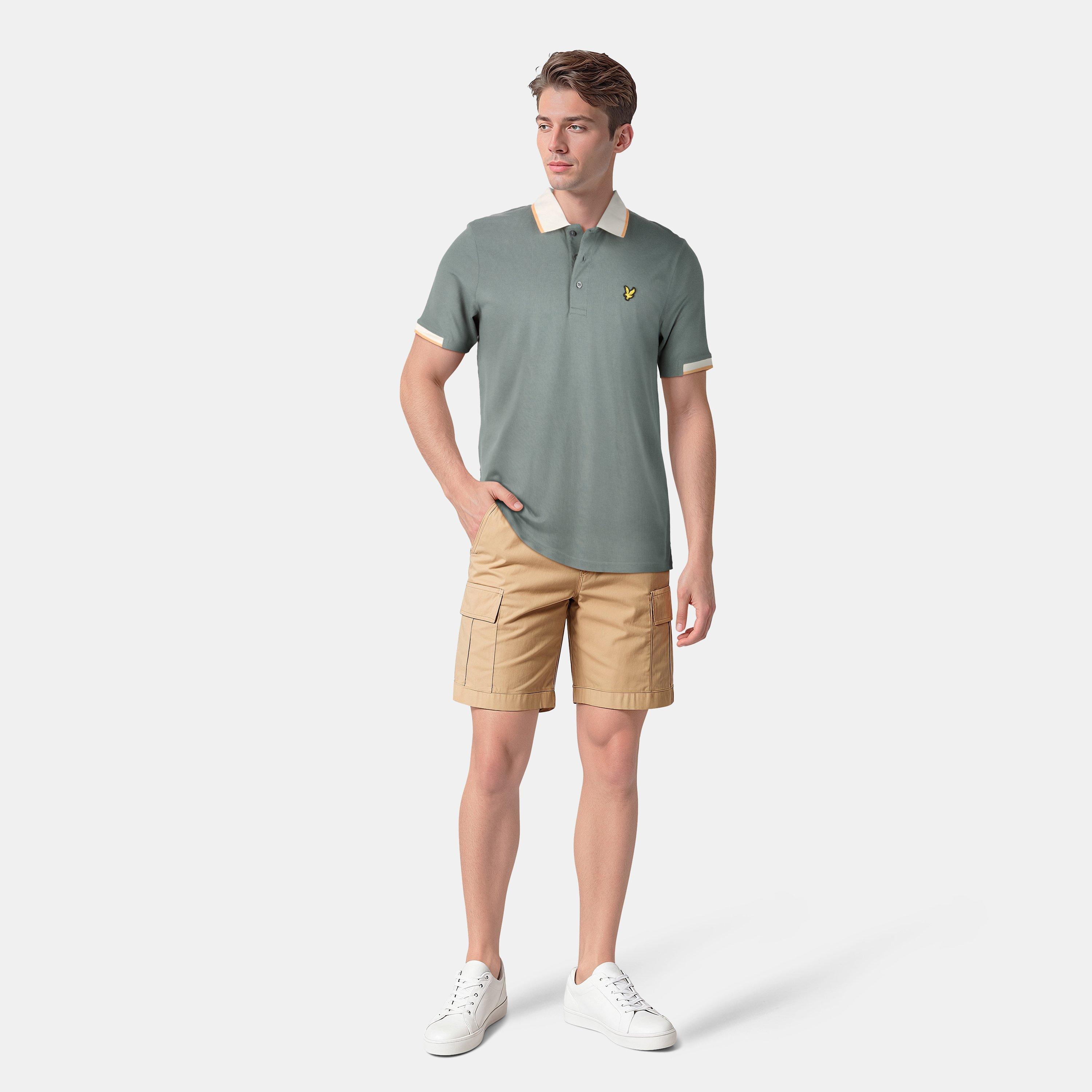 Grøn Mercurial - Lyle and Scott - Men's Retro Half Tipped Short-Sleeve Polo Shirt - 6