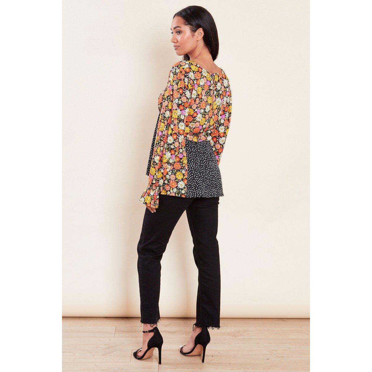 Multi - Influence - Long-Sleeve Smock Blouse - 2