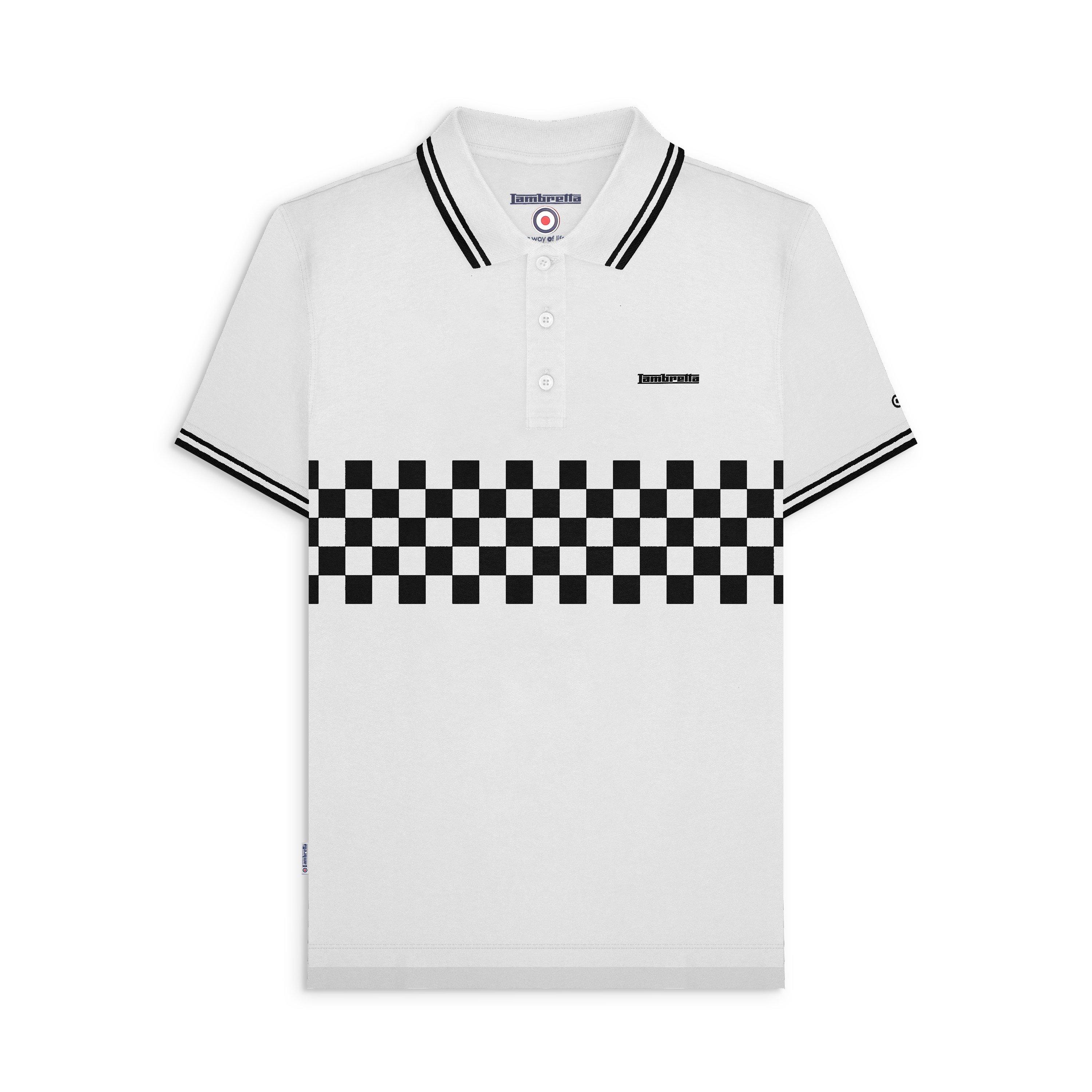 Lambretta Men's Tone Short Sleeve Polo Shirt - White/Black - 2X Large