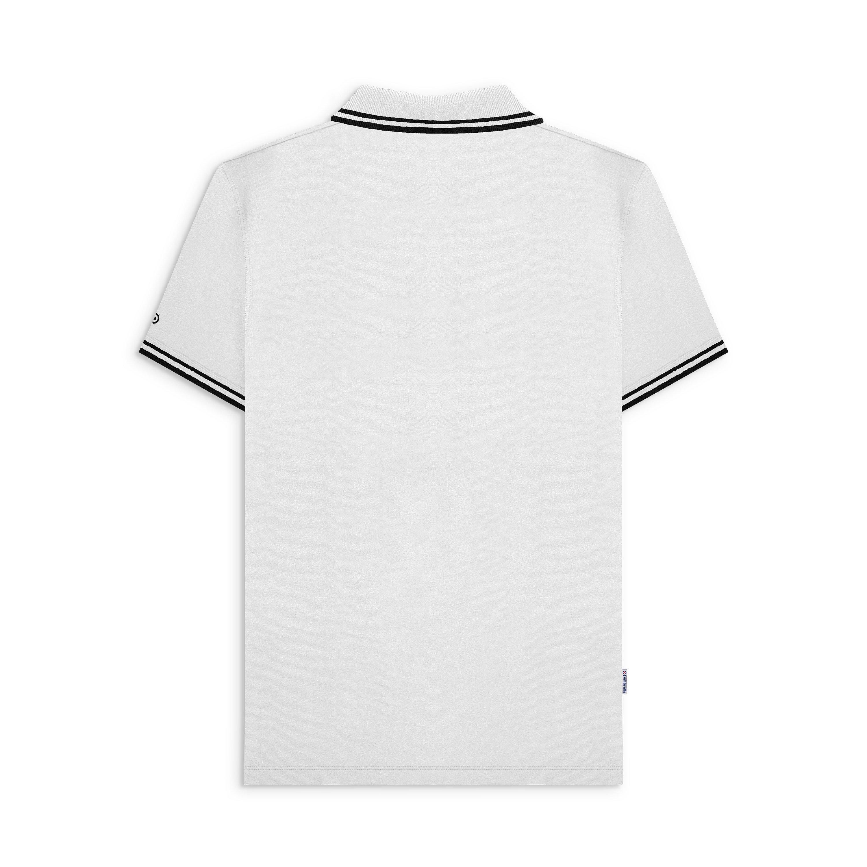 Bianco/Nero - Lambretta - Men's Tone Short Sleeve Polo Shirt - 2