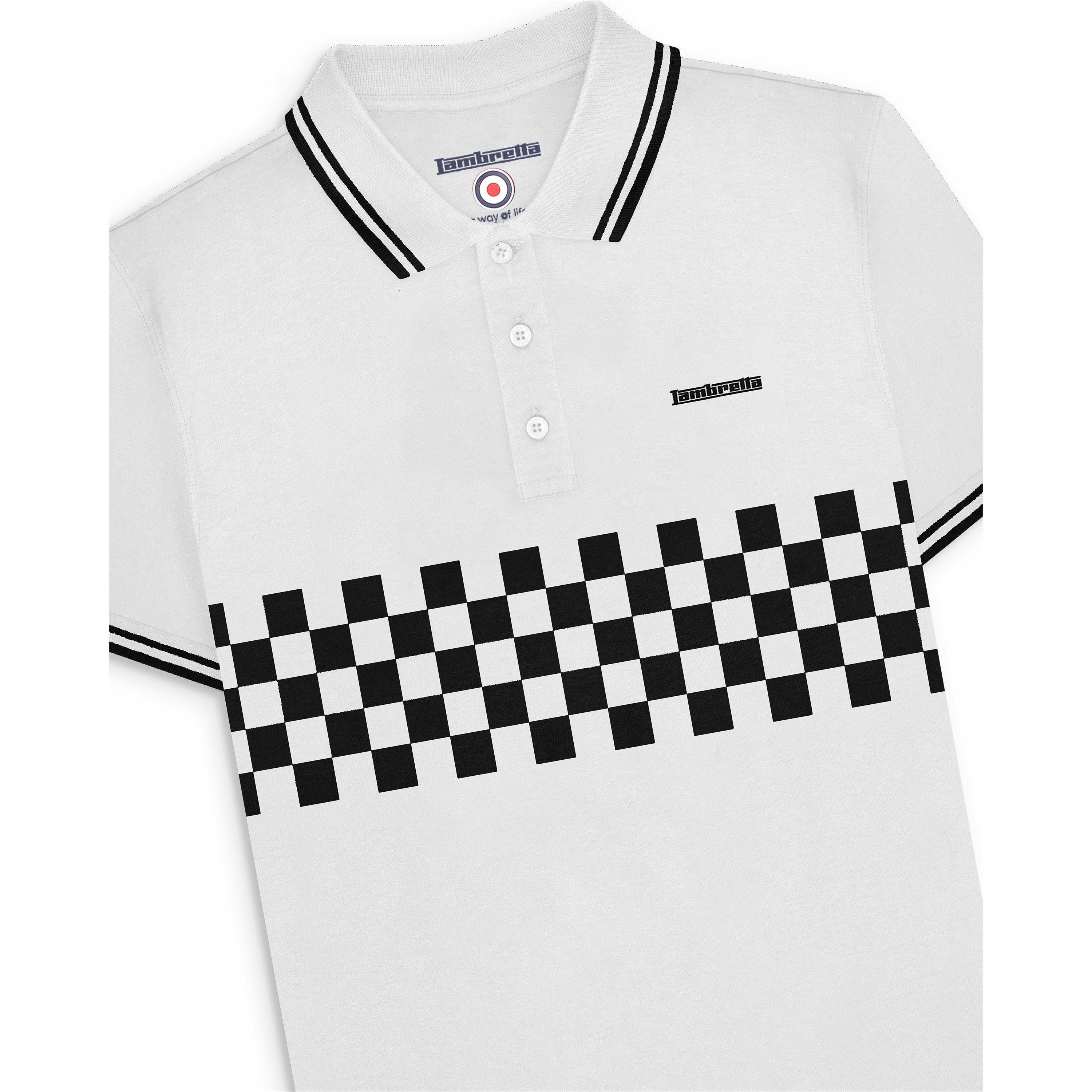 Bianco/Nero - Lambretta - Men's Tone Short Sleeve Polo Shirt - 3