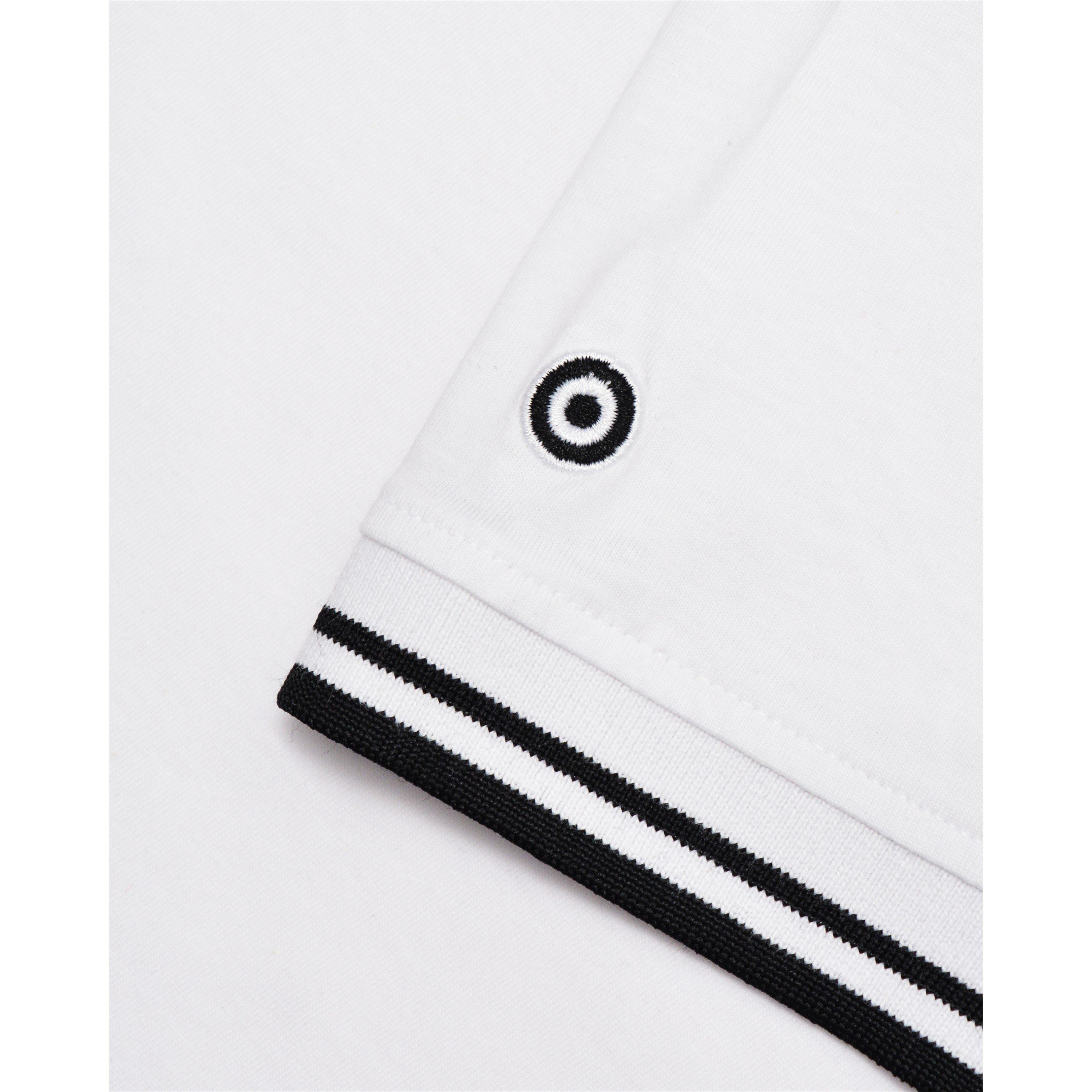 Bianco/Nero - Lambretta - Men's Tone Short Sleeve Polo Shirt - 5