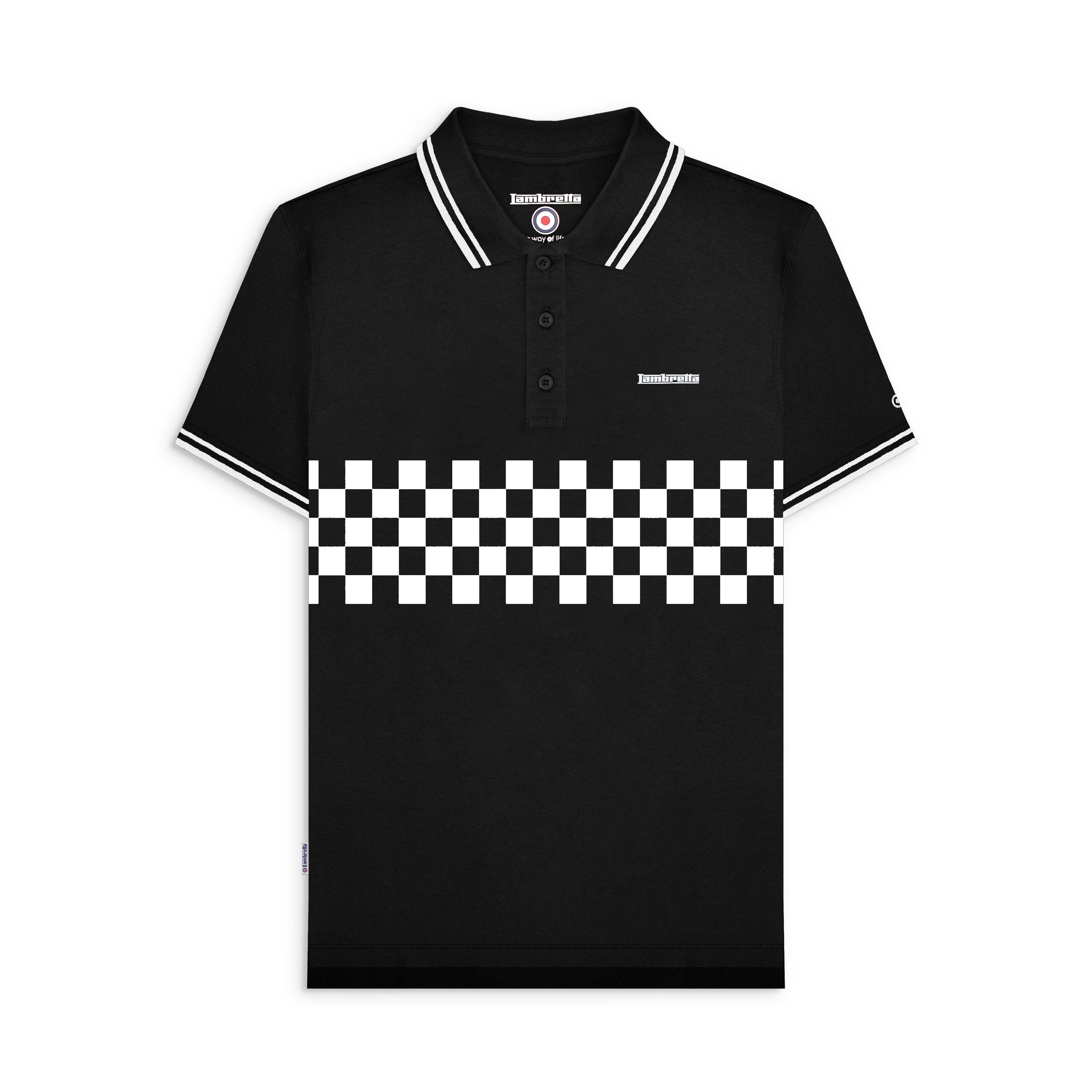 Black - Lambretta - Men's Tone Short Sleeve Polo Shirt - 1