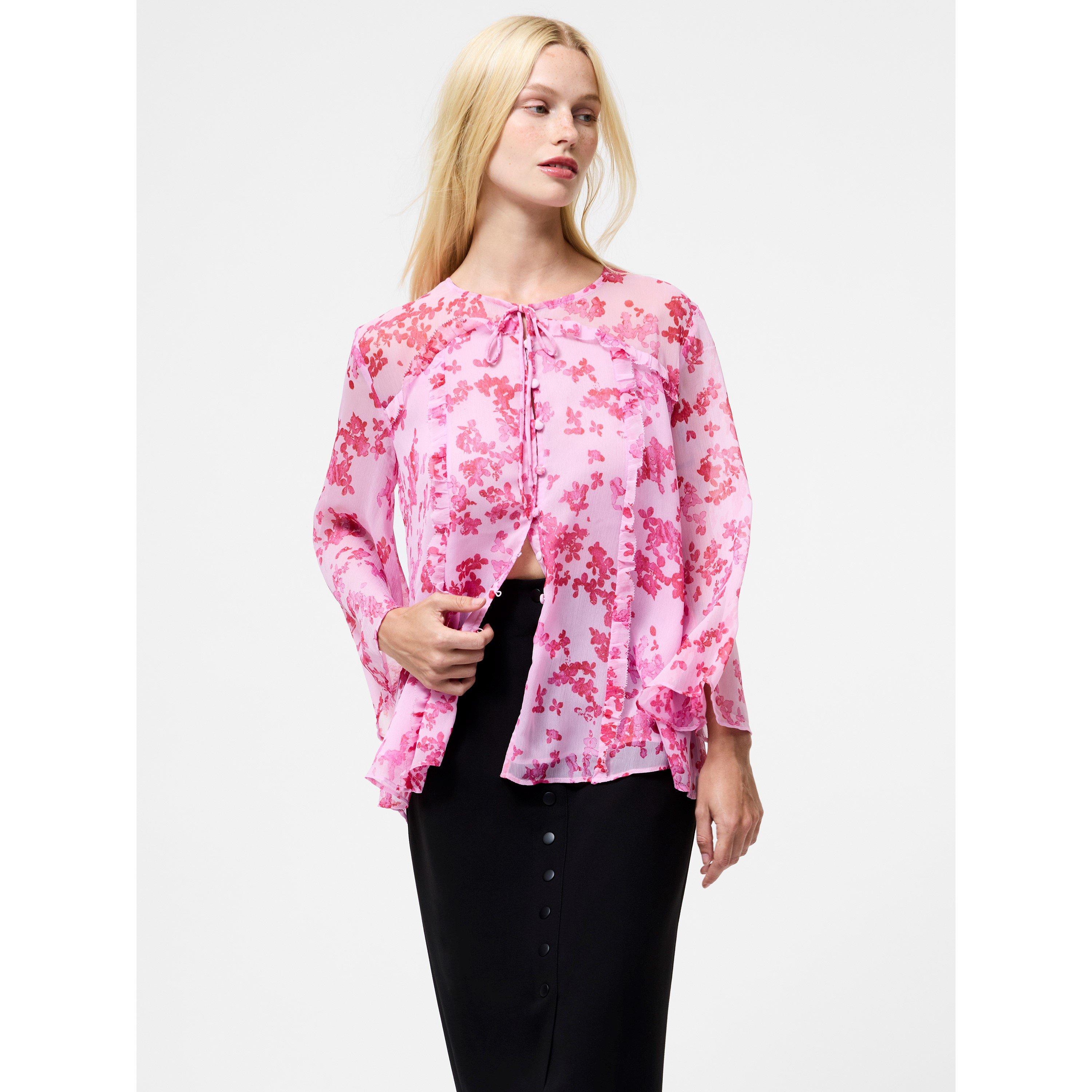 French Connection Women's Isla Long-Sleeve Blouse - Pink - 14 (L)