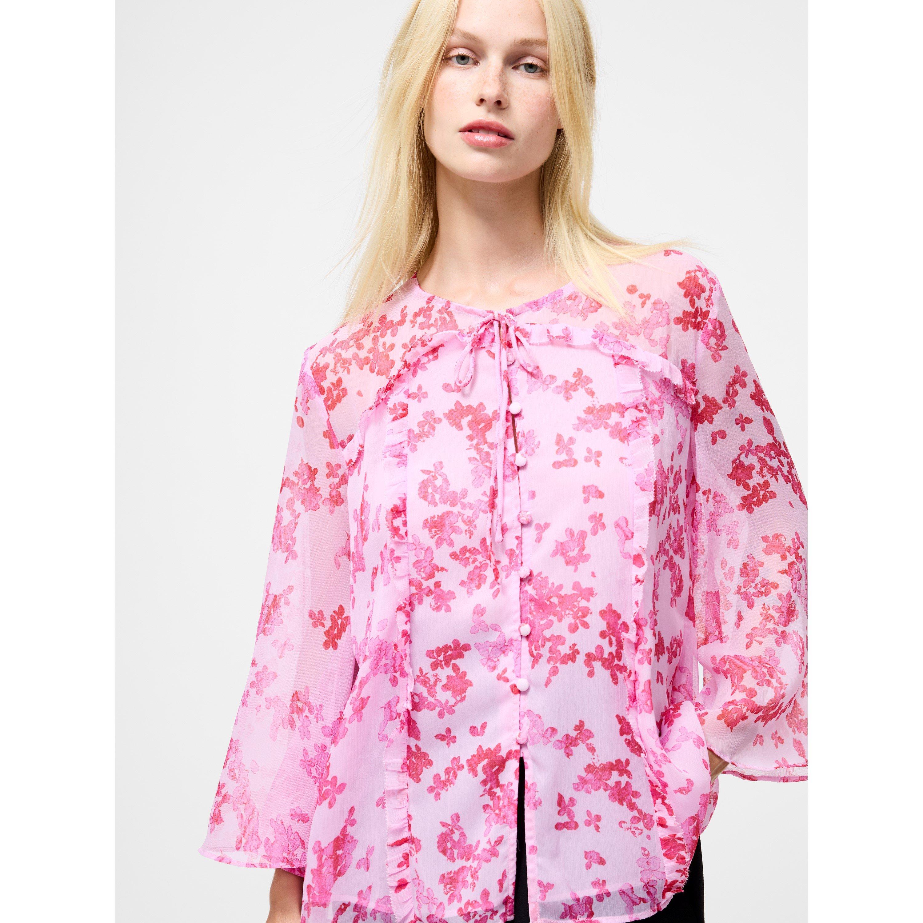Pink - French Connection - Women's Isla Long-Sleeve Blouse - 2