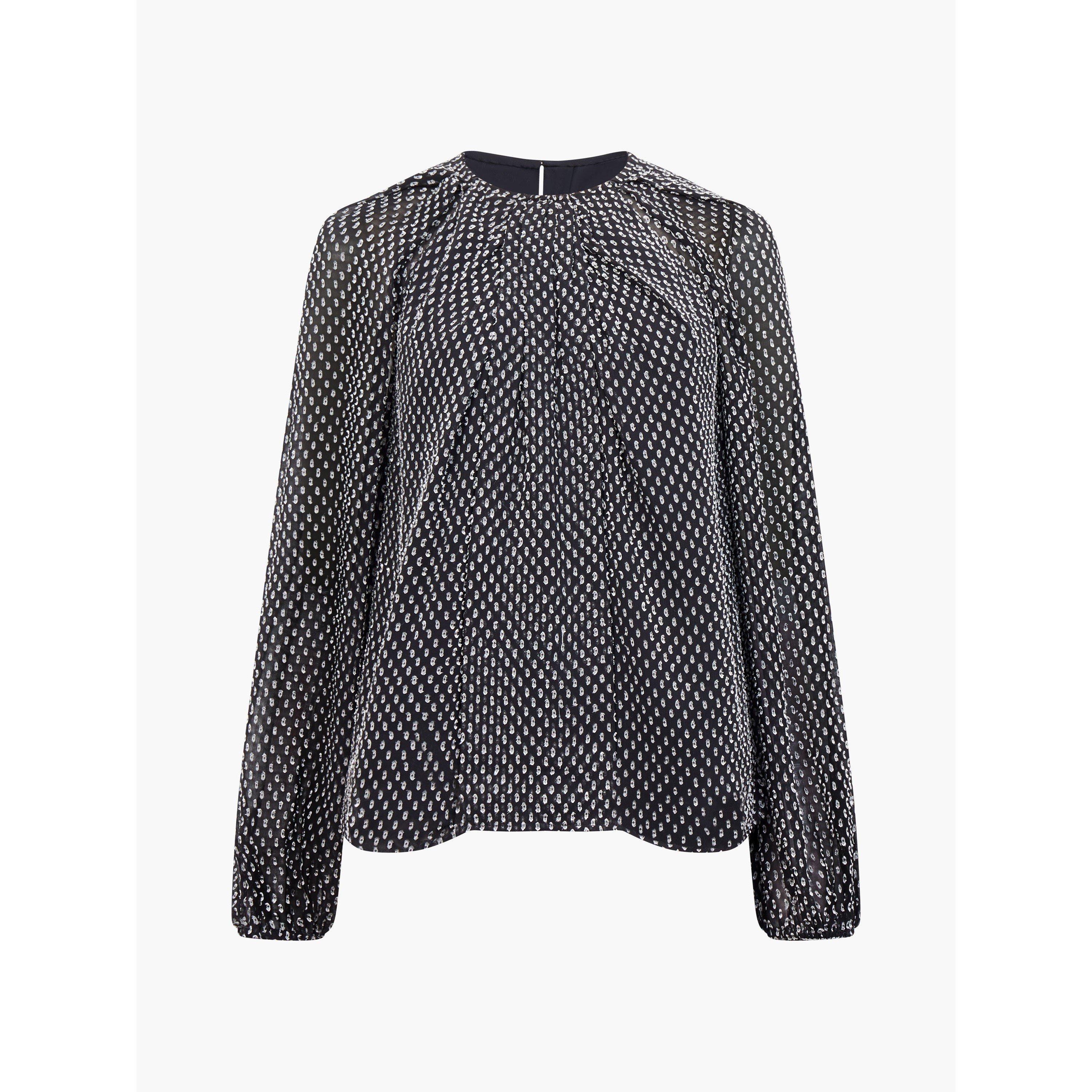 Black - French Connection - Women's FC Stacey Long Sleeve Blouse - 1