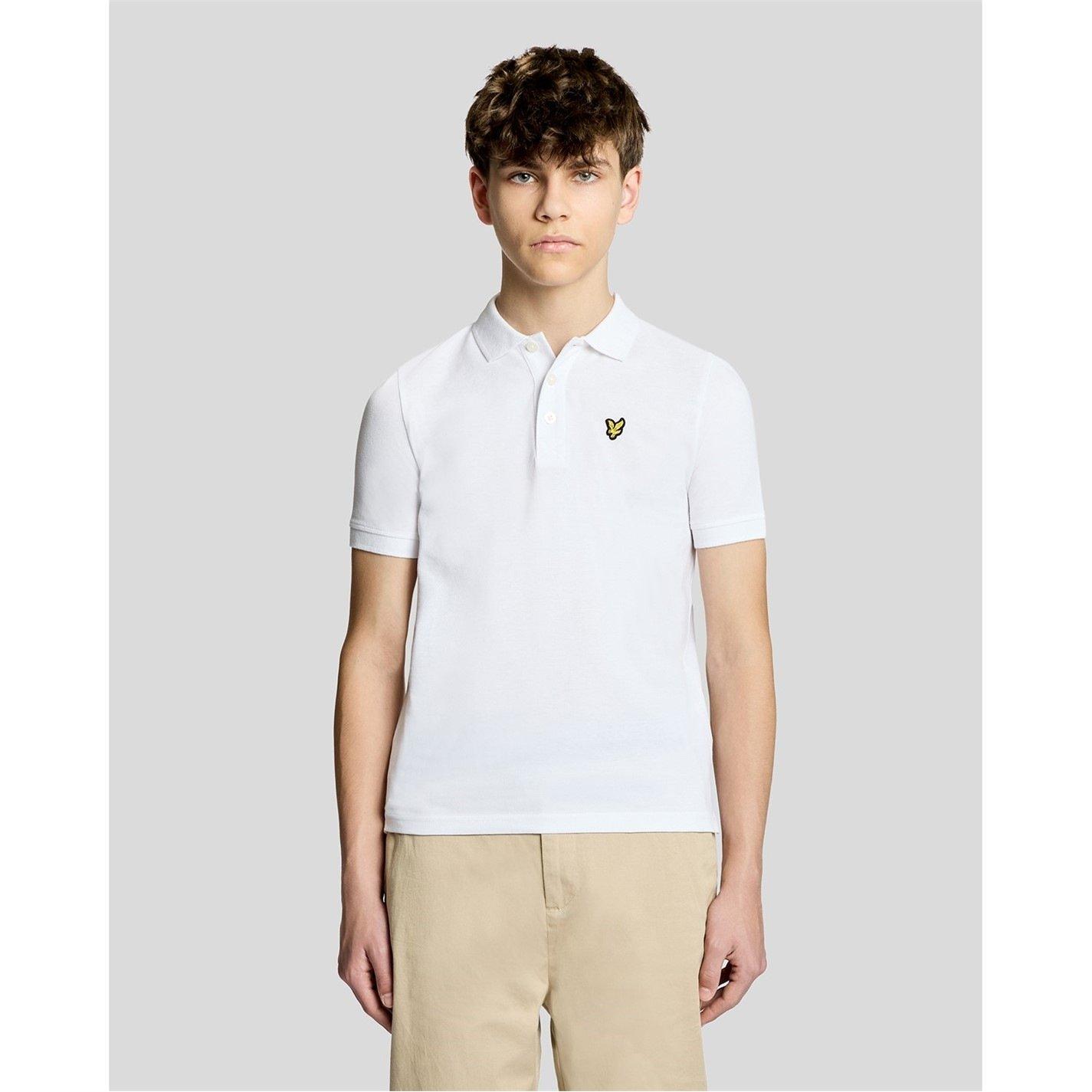 White - Lyle and Scott - Lyle & Scott Kids Plain Polo Shirt - 2