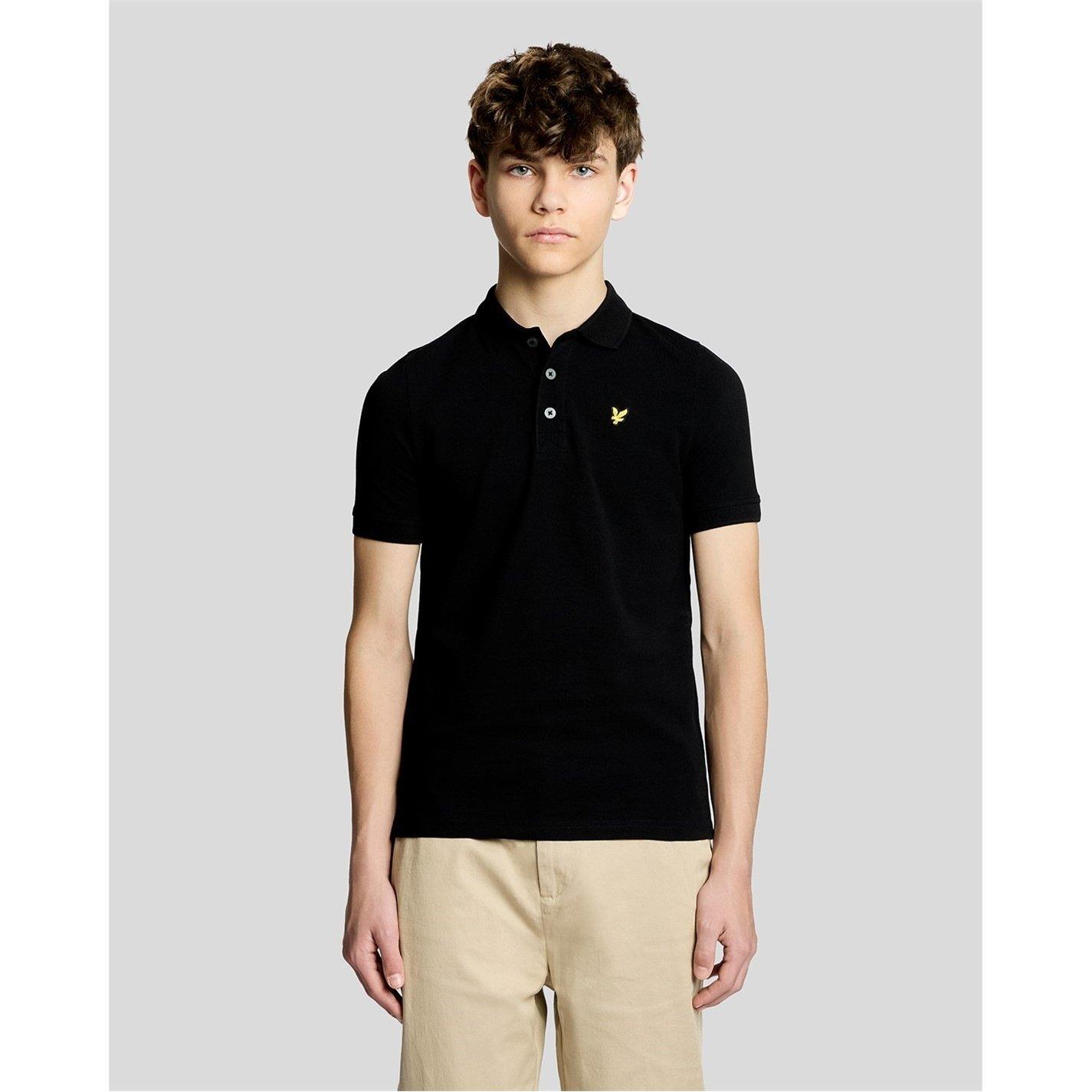 Black - Lyle and Scott - Lyle & Scott Kids Plain Polo Shirt - 2