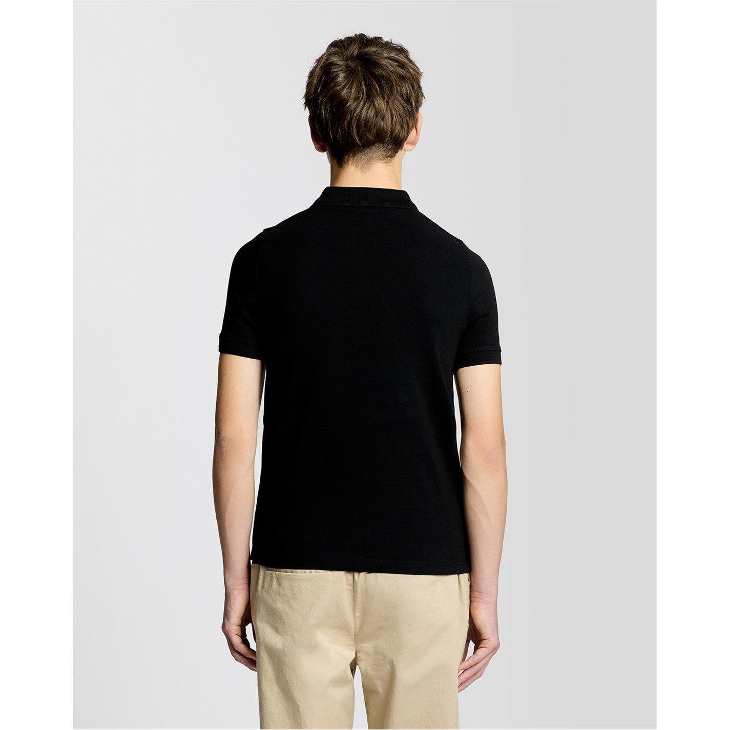 Black - Lyle and Scott - Lyle & Scott Kids Plain Polo Shirt - 3