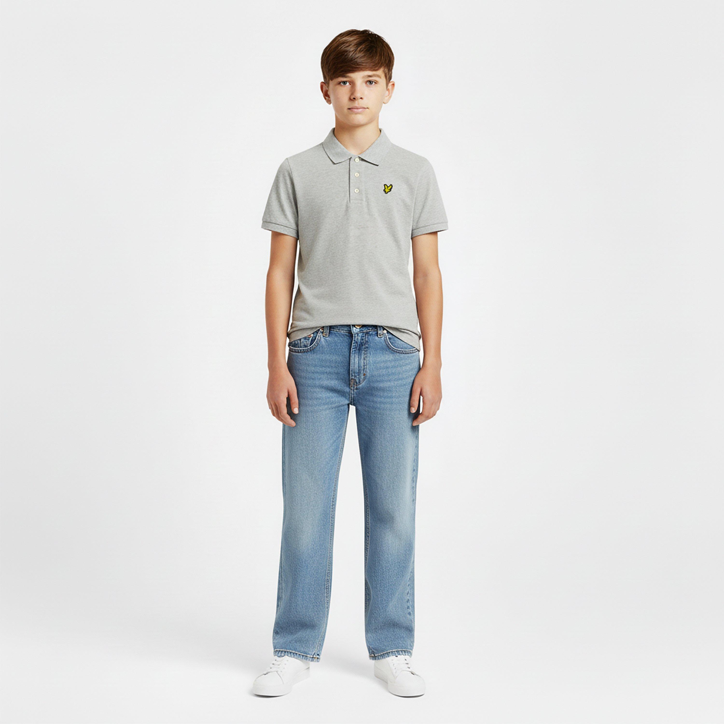 Grey Marl D24 - Lyle and Scott - Kids' Short Sleeve Polo Shirt - 3