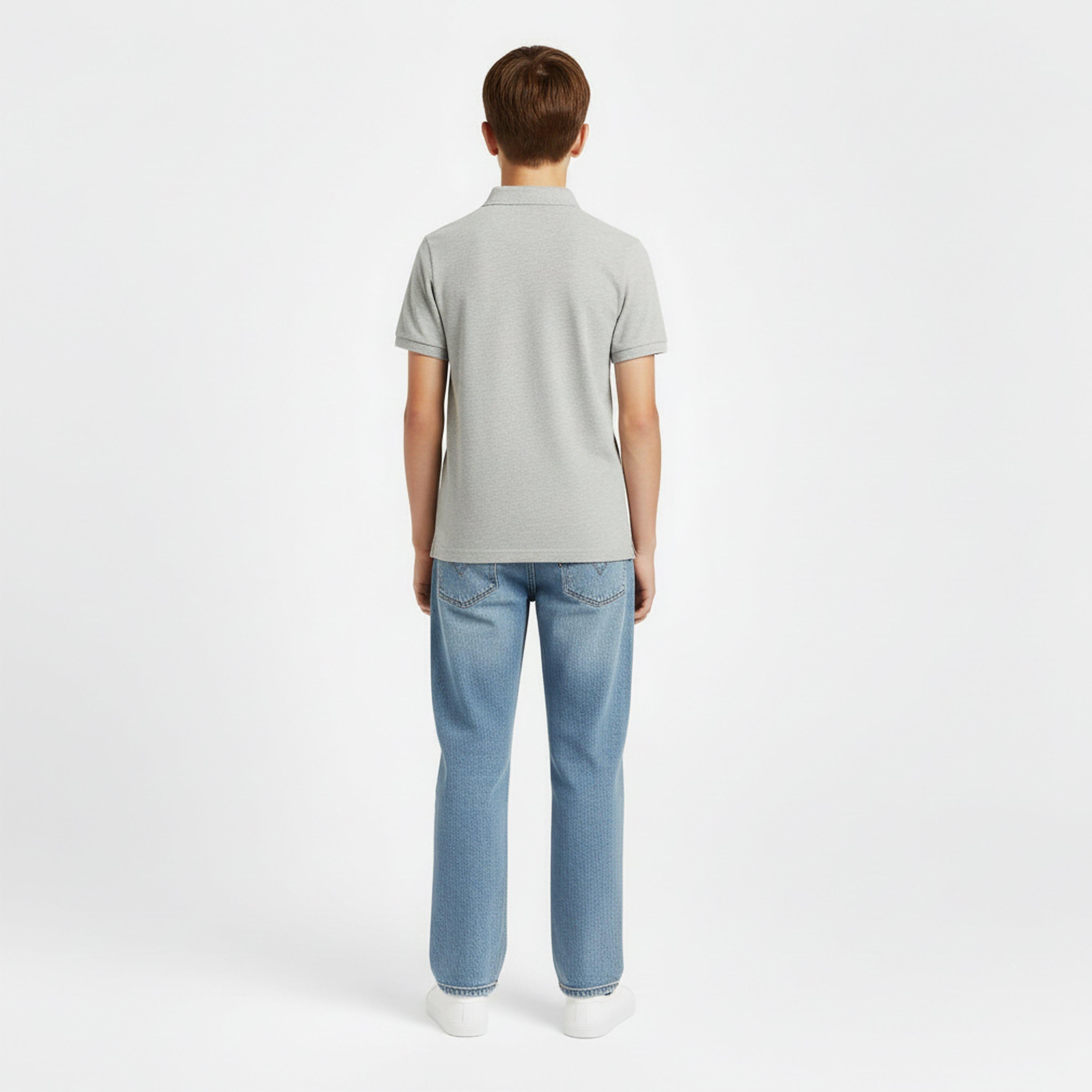 Grey Marl D24 - Lyle and Scott - Kids' Short Sleeve Polo Shirt - 4