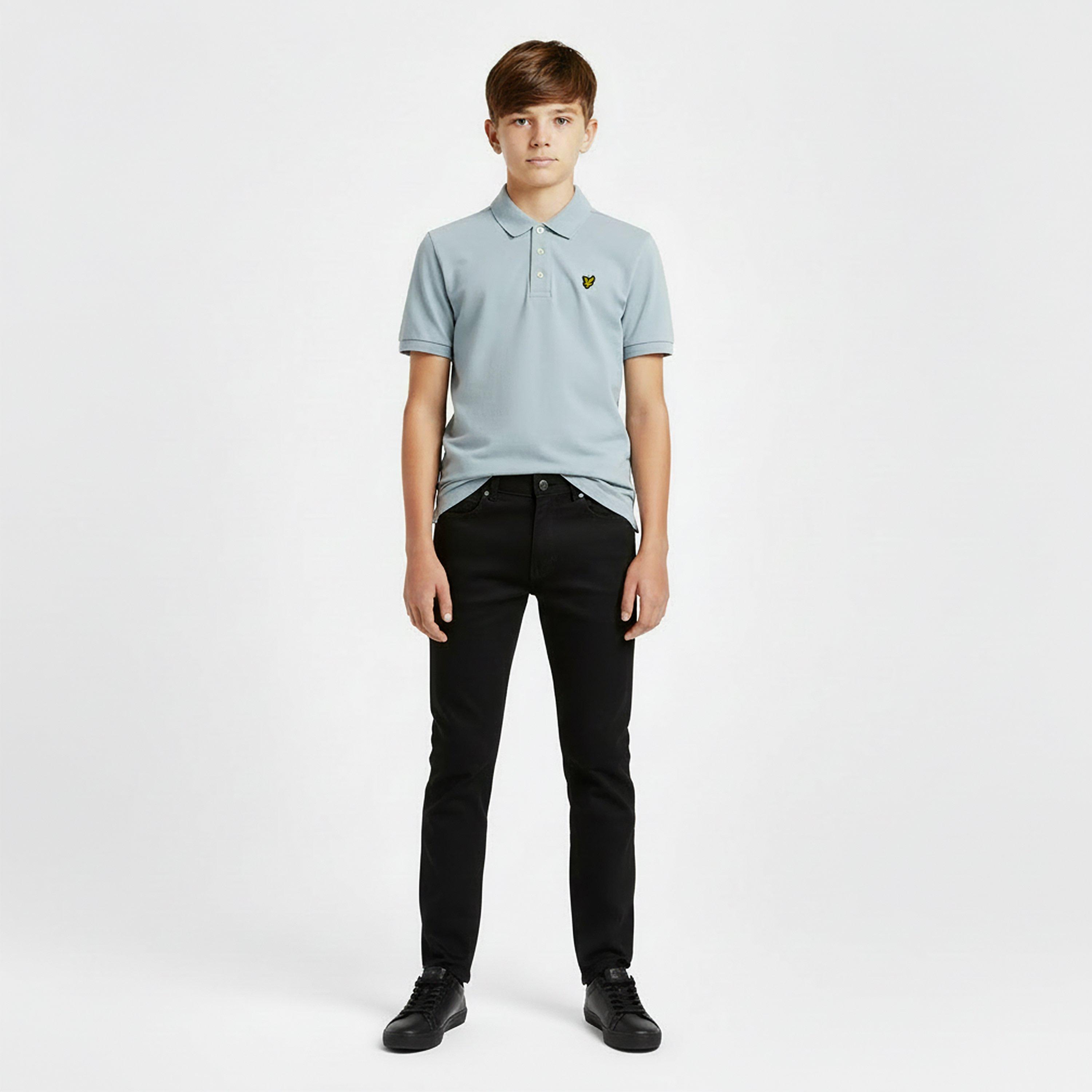 Opal Blue W596 - Lyle and Scott - Kids' Short Sleeve Polo Shirt - 3