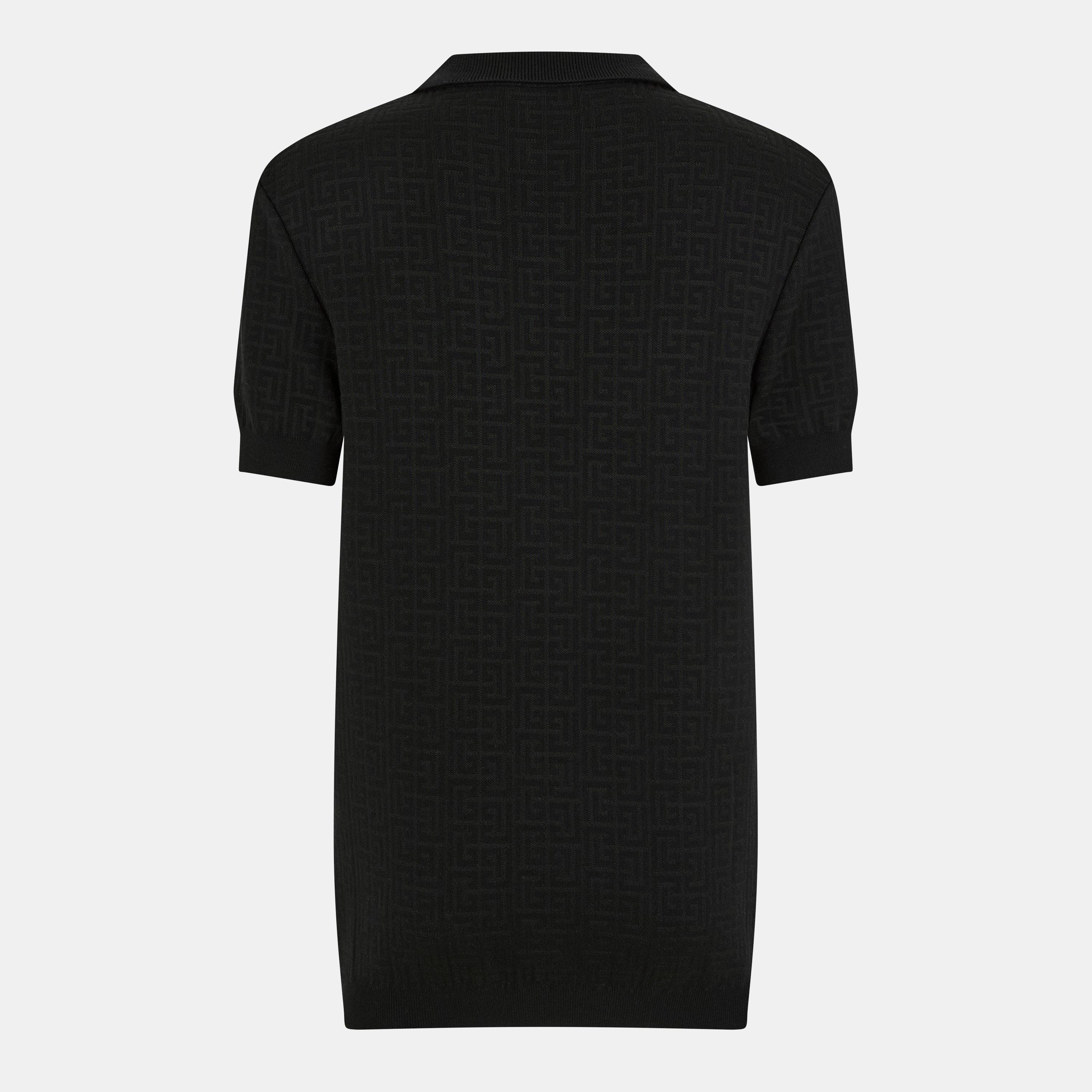 Black/Iwhite - Balmain - Men's Mono Designer Polo Shirt - 2