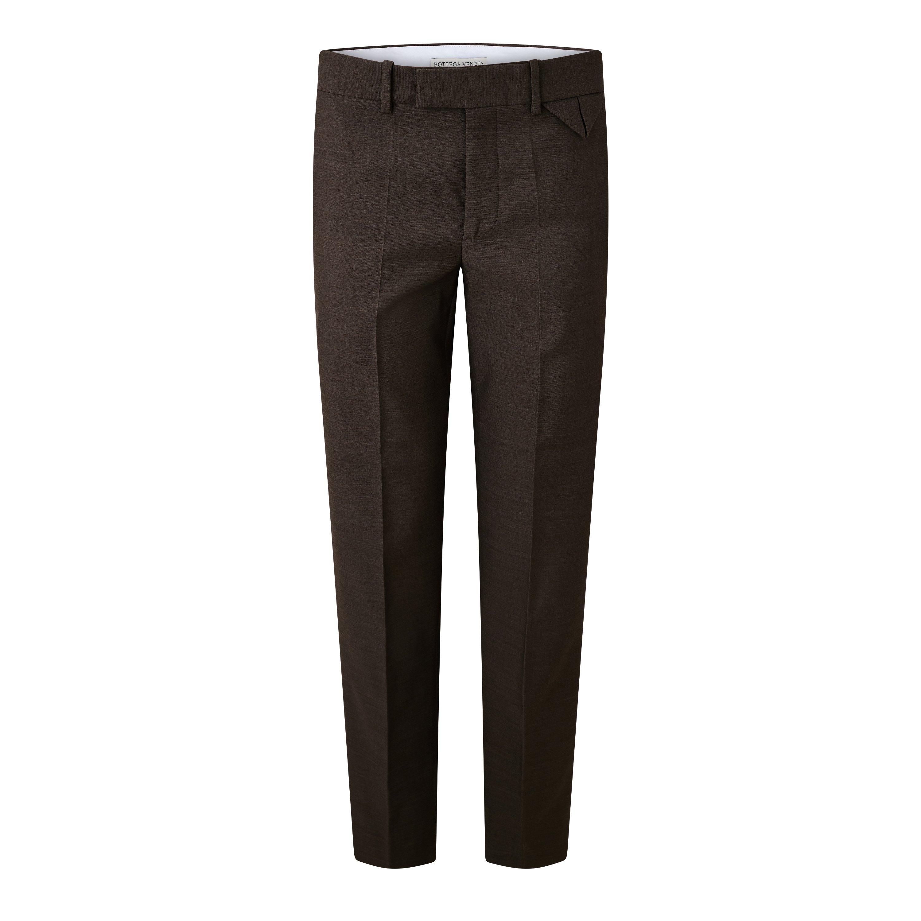 Brown Melange - Bottega Veneta - Women's Straight Trousers - 1